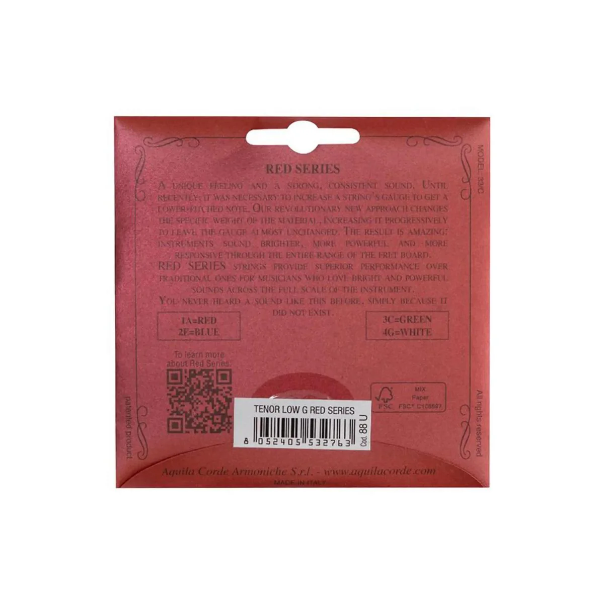 Aquila 88U Red Tenor Ukulele Strings LOW G (G-C-E-A) - Image 2