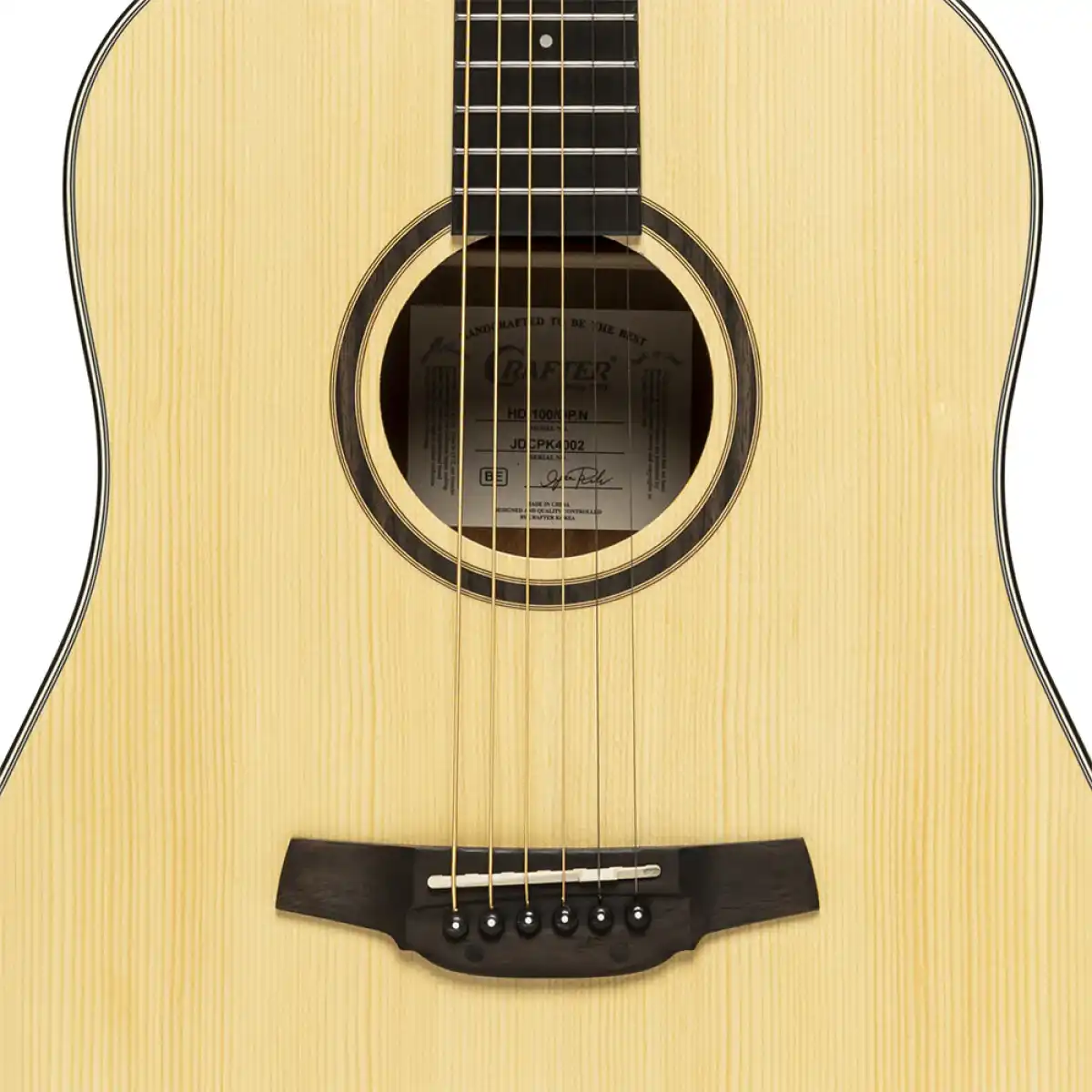 Crafter HD100-N LH Silver Series 100 Dreadnought Acoustic Guitar - Left Handed - Image 5