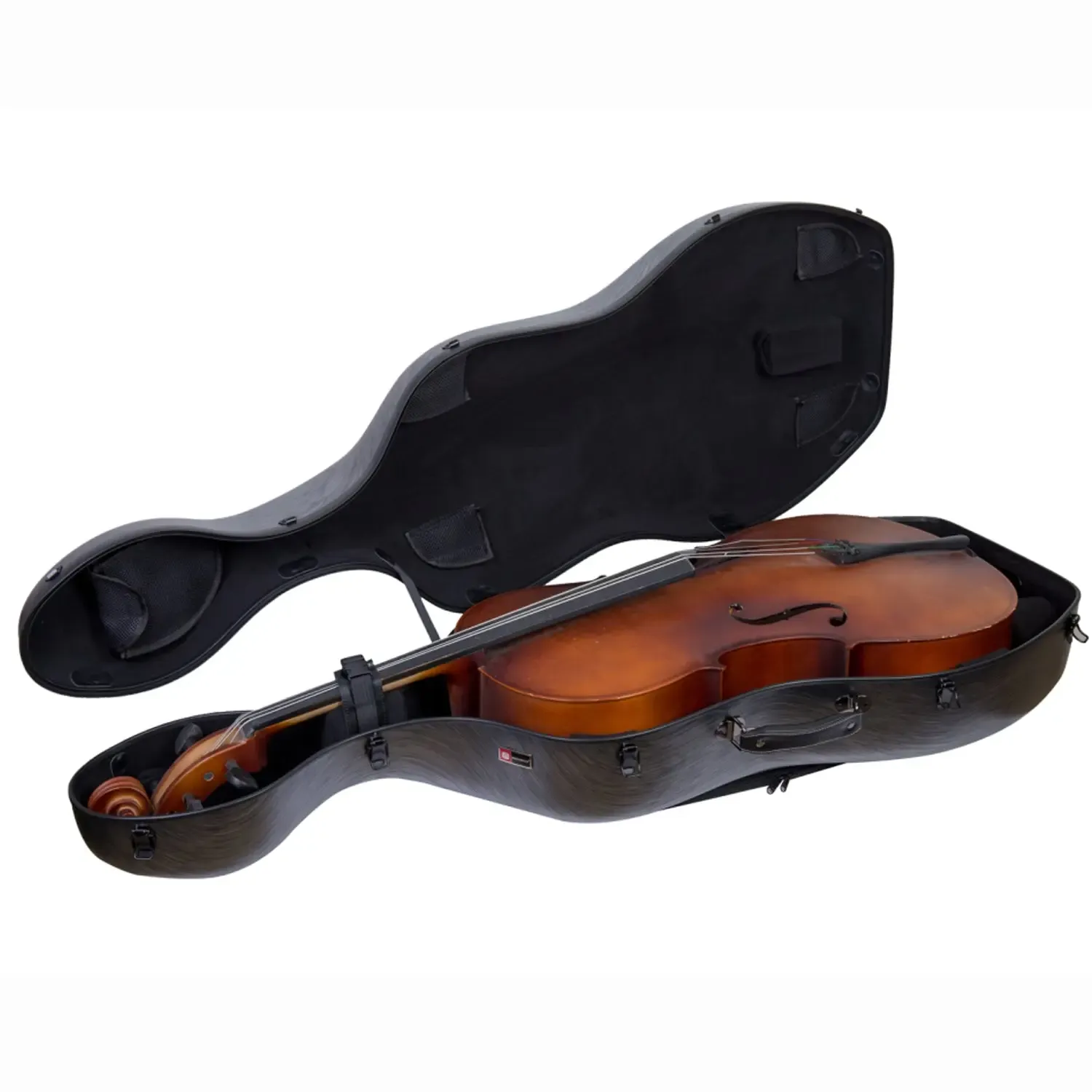 Crossrock CRF1020CEFHT Polycarbonate 4/4 Cello Case - Black - Image 3