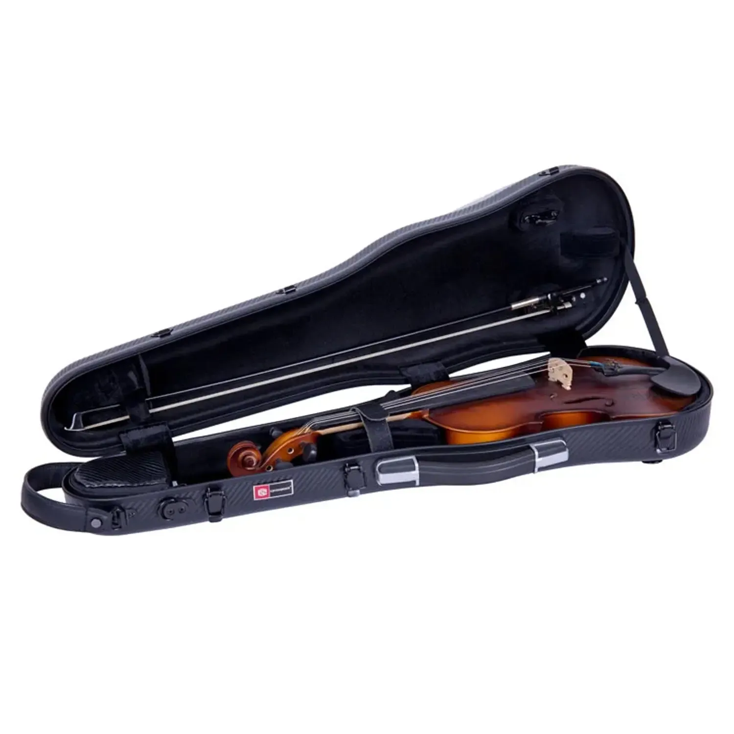 Crossrock CRF4020SV Polycarbonate 4/4 Violin Case - Black - Image 4