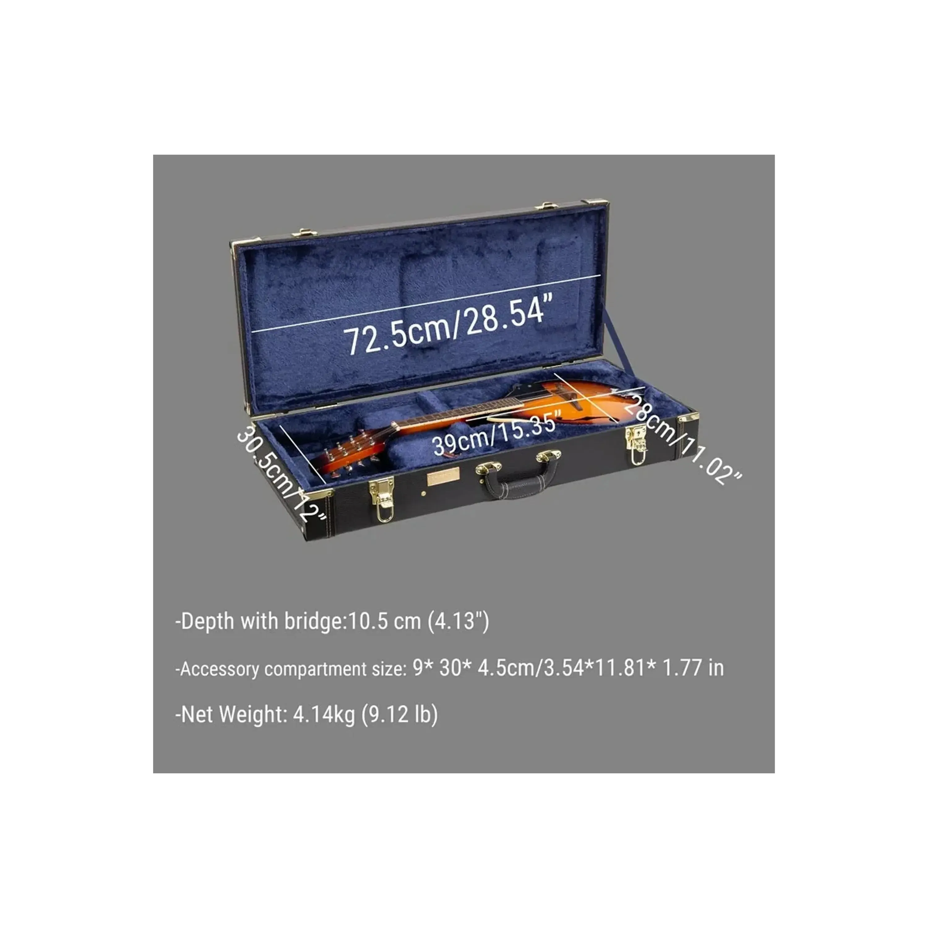 Crossrock CRW620MA-R A-Body Rectangular Mandolin Case - Black - Image 4