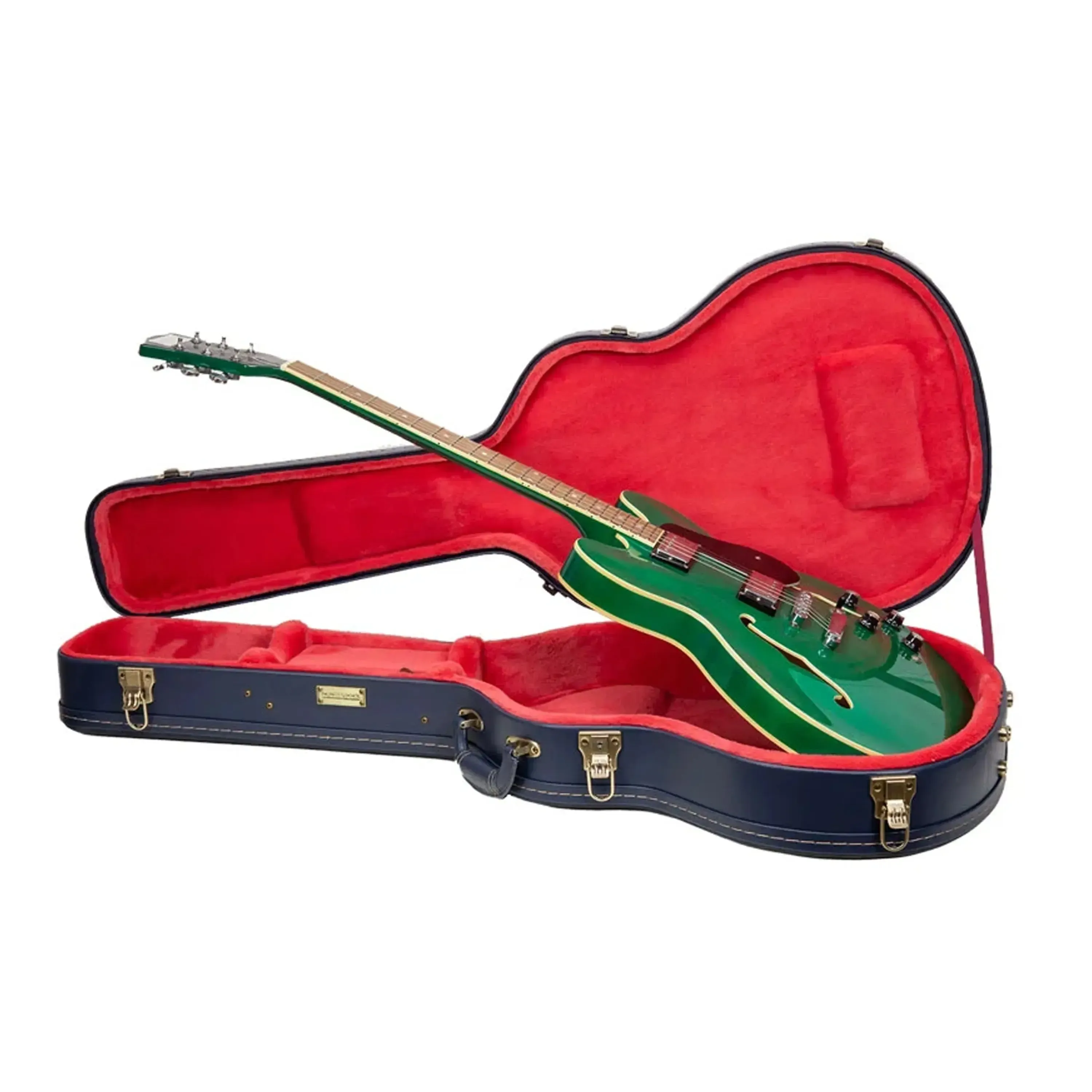 Crossrock CRW630SA Wooden Semi-Hollow Electric Guitar Case - Ocean-Blue - Image 4
