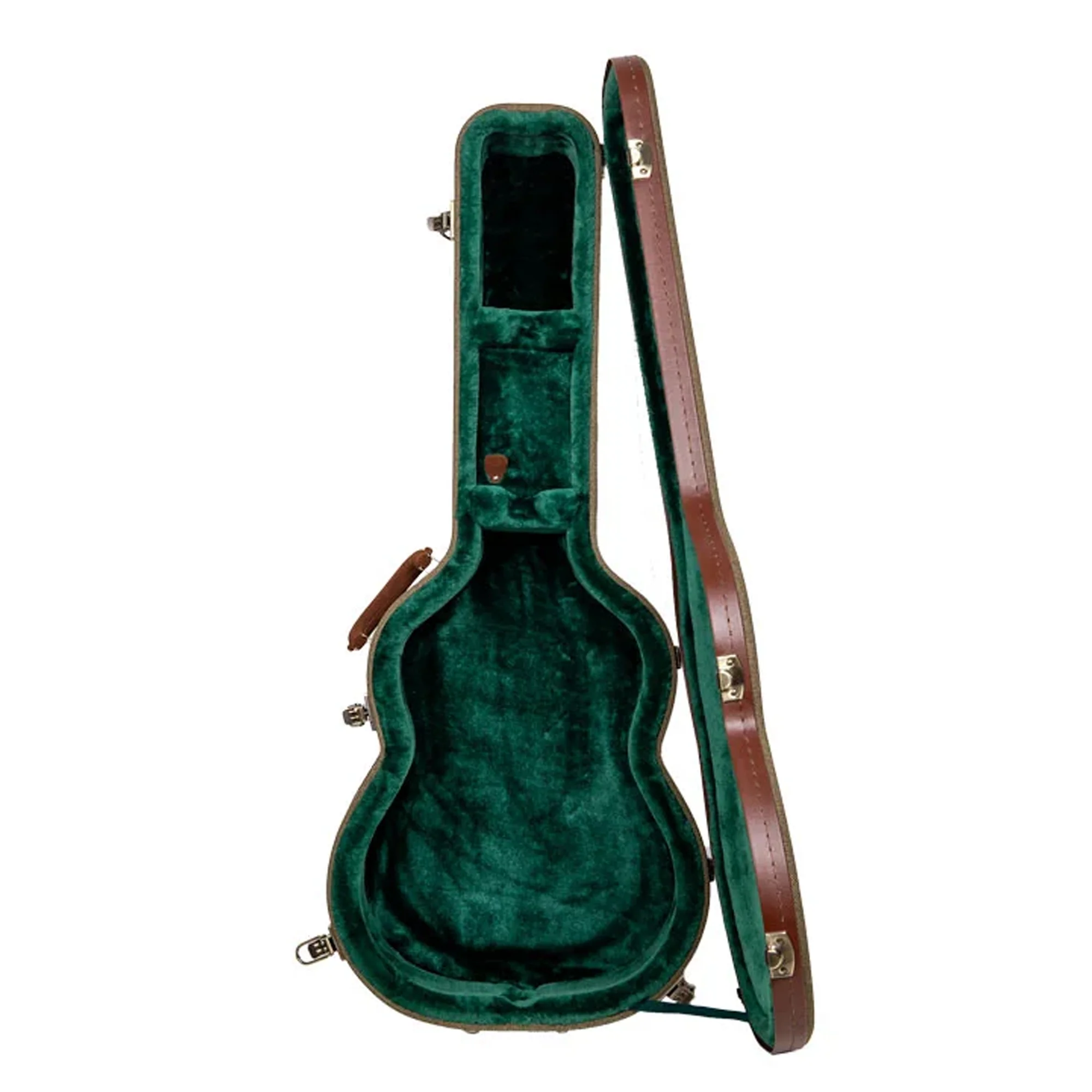 Crossrock CRW720C Vintage Wooden Classical Guitar Case - Olive-Green - Image 3