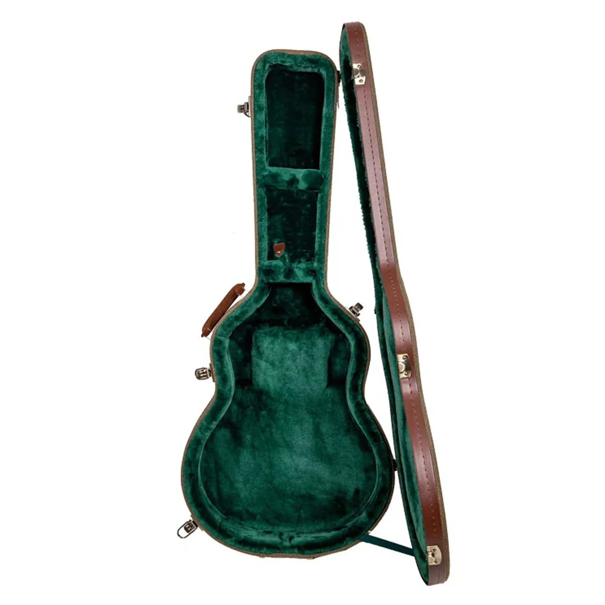 Crossrock CRW720SA 335 Style Semi-Hollow Electric Guitar Case - Olive-Green - Image 3