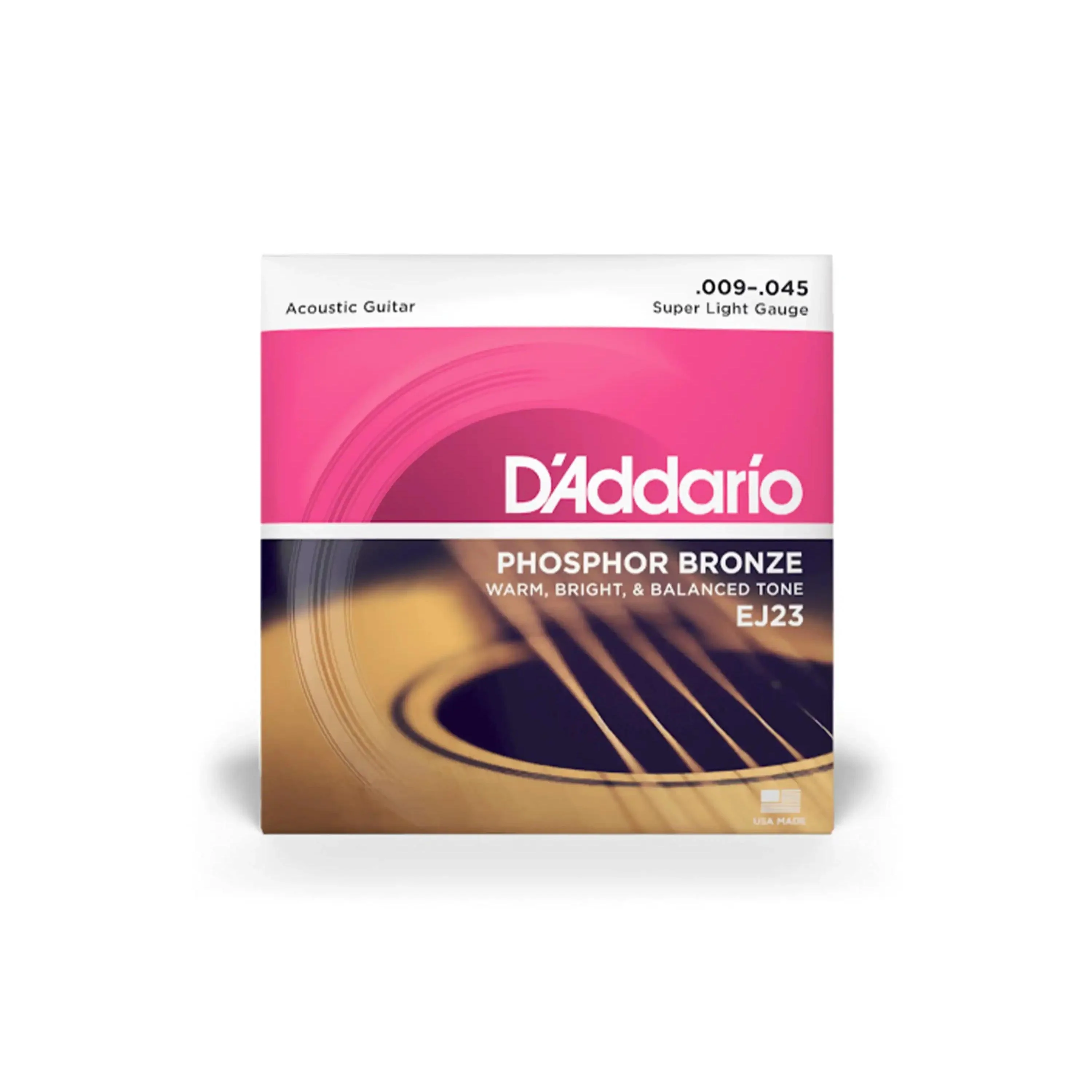 D'Addario EJ23 Phosphor Bronze Acoustic Guitar Strings - Super Light .009-.045