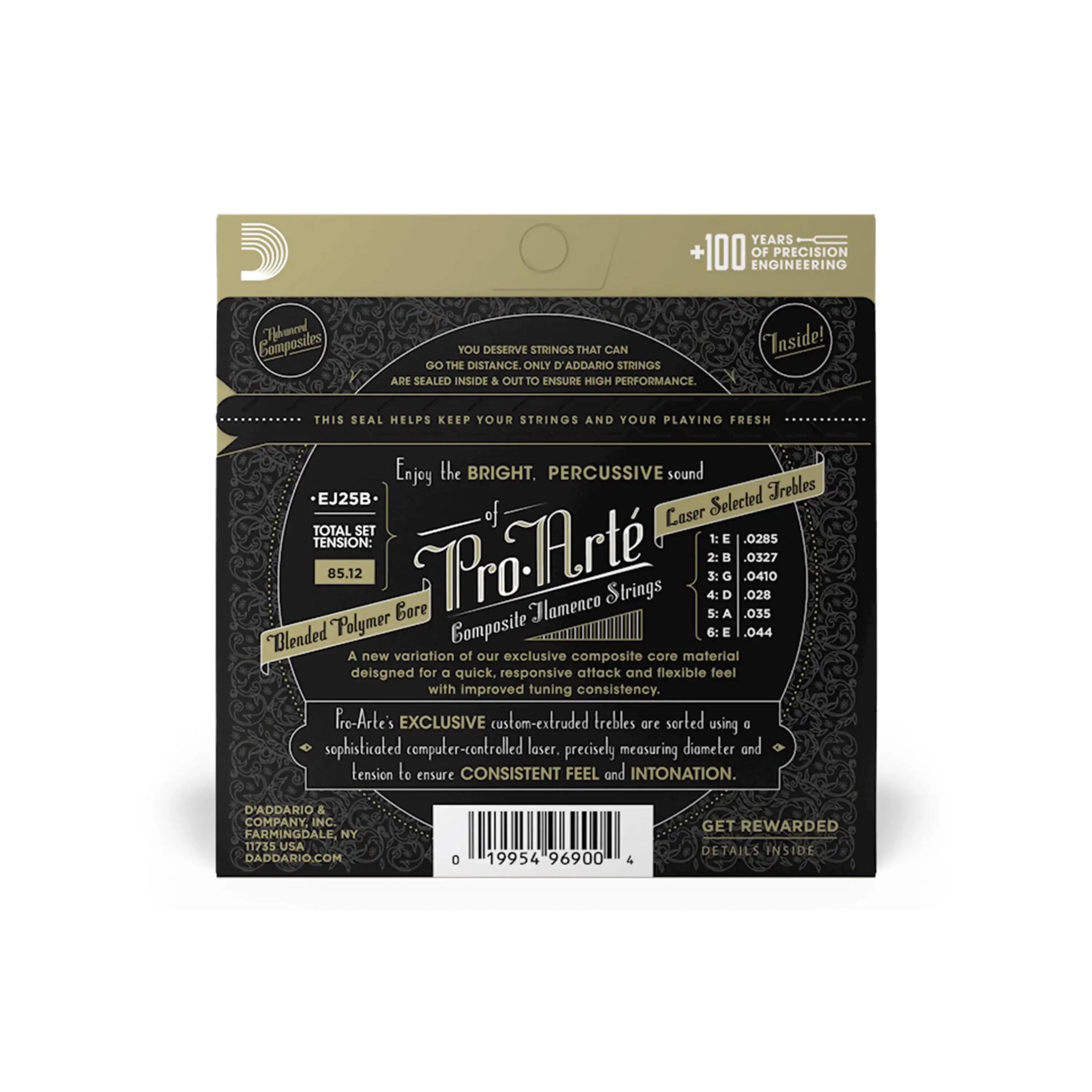 D'Addario EJ25B Pro-Arté Black Nylon Composite Flamenco Guitar Strings - Image 2