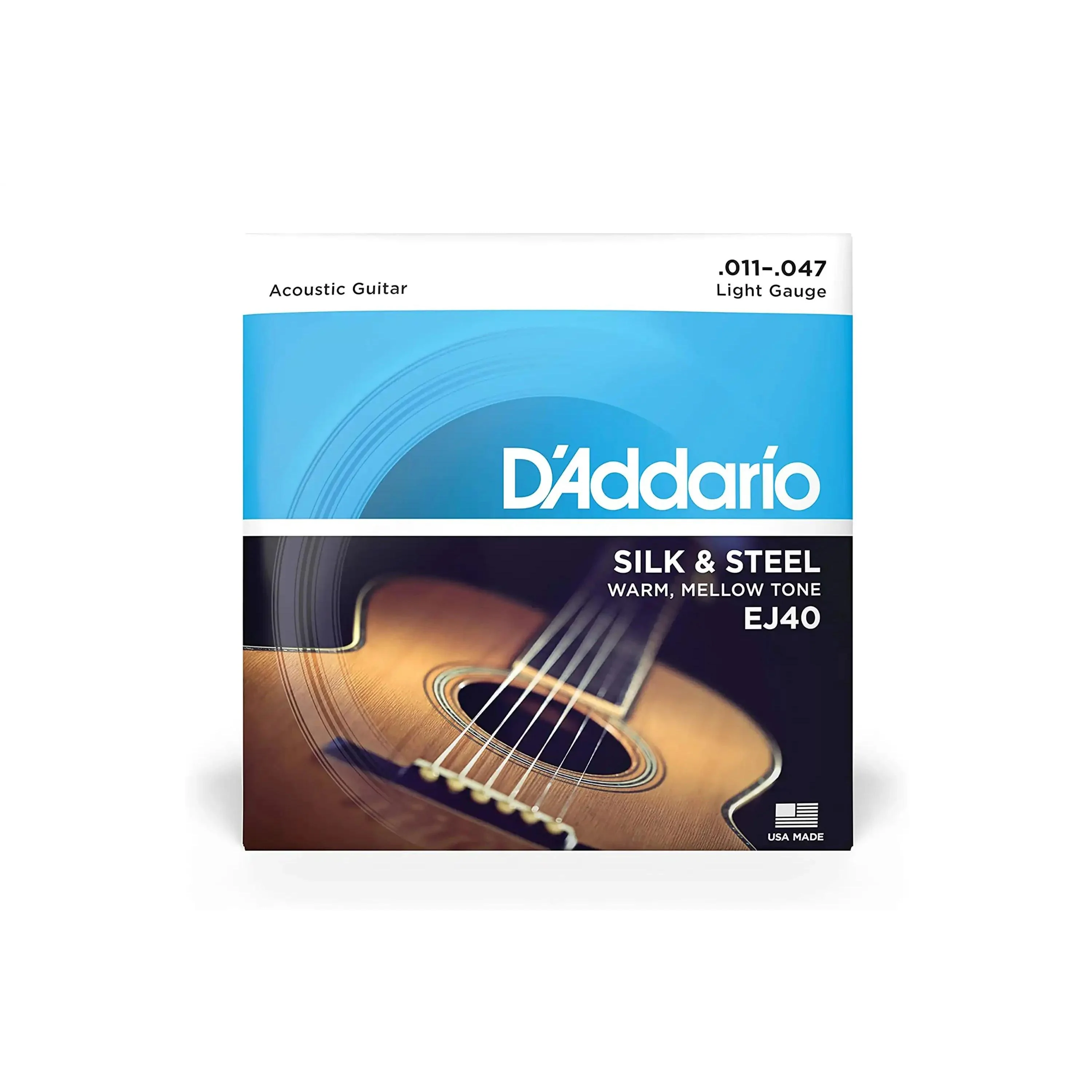 D'Addario EJ40 Silk & Steel Acoustic Guitar Strings - Light .011-.047