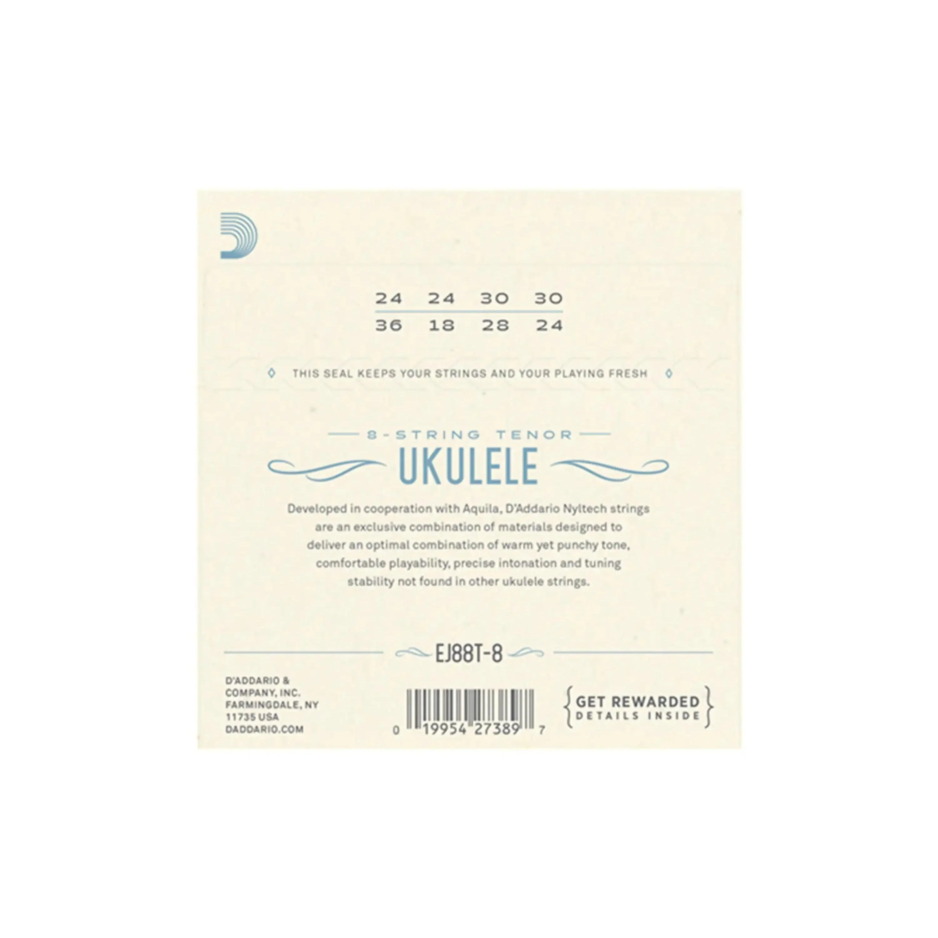 D'Addario EJ88T-8 Nyltech 8-String Tenor Ukulele Strings (GgCcEEAA Tuning) - Image 2