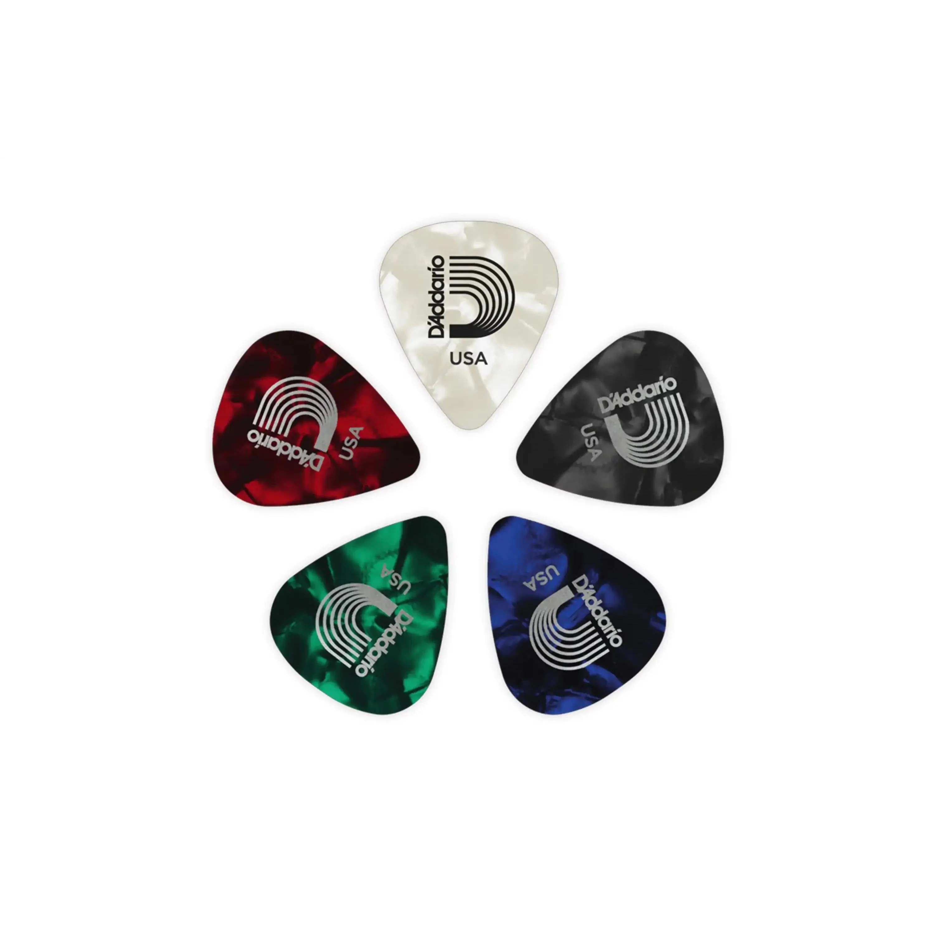 D'Addario Heavy Pearl Celluloid Assorted 1.0mm Guitar Picks - 10 Pack
