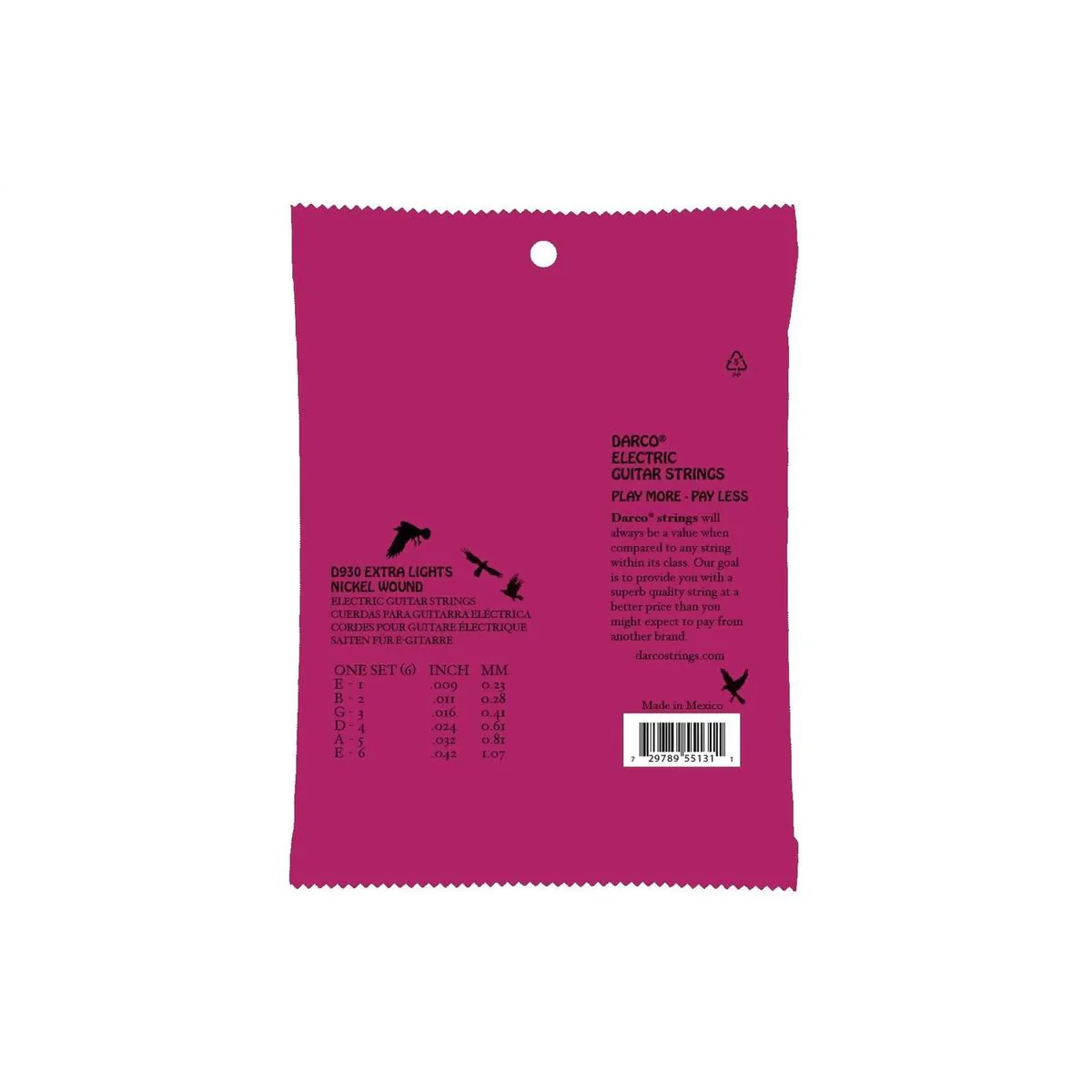 Darco D930 Nickel Wound Electric Guitar Strings - .009 -.042 Extra Light - Image 2