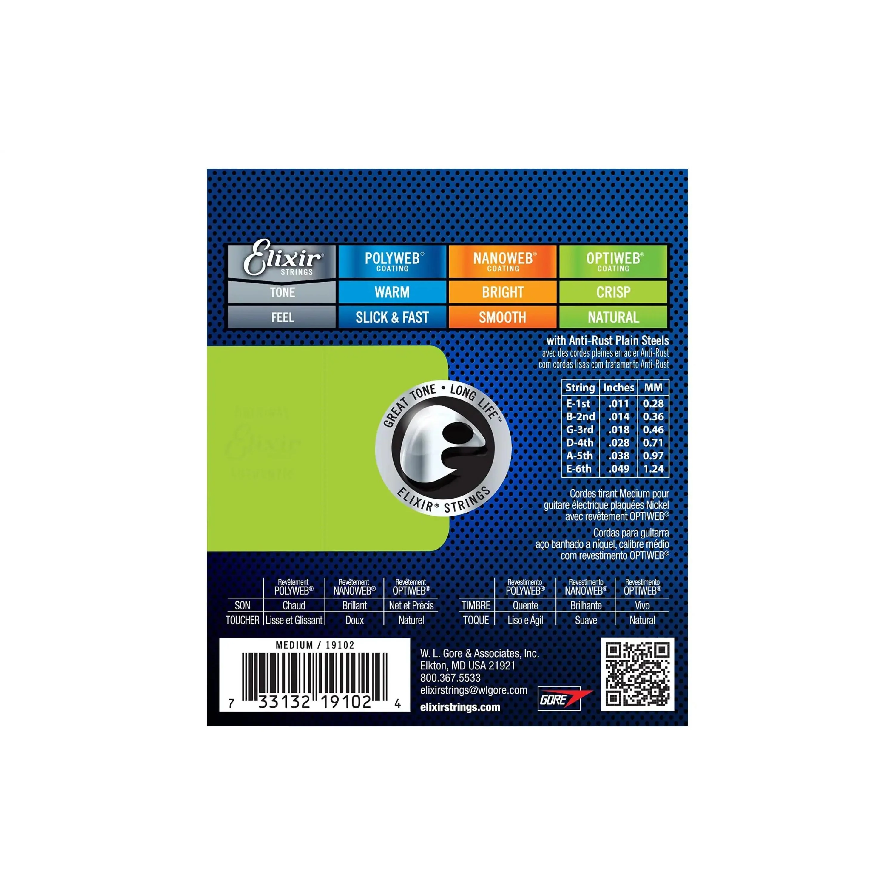 Elixir 19102 Optiweb Nickel Plated Steel Electric Guitar Strings - Medium .011-.049 - Image 2