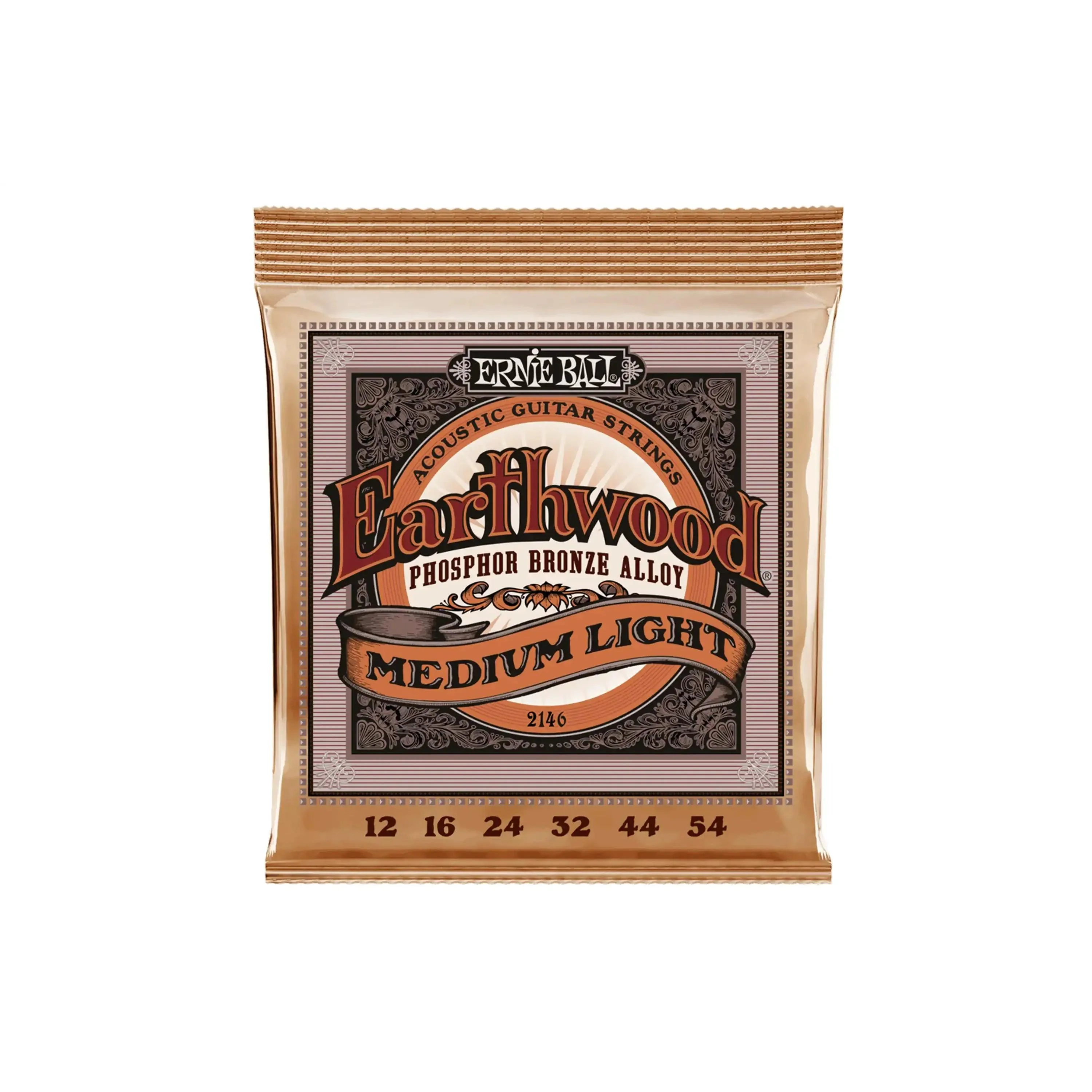 Ernie Ball Earthwood Medium Light Phosphor Bronze Acoustic Guitar Strings - 12-54