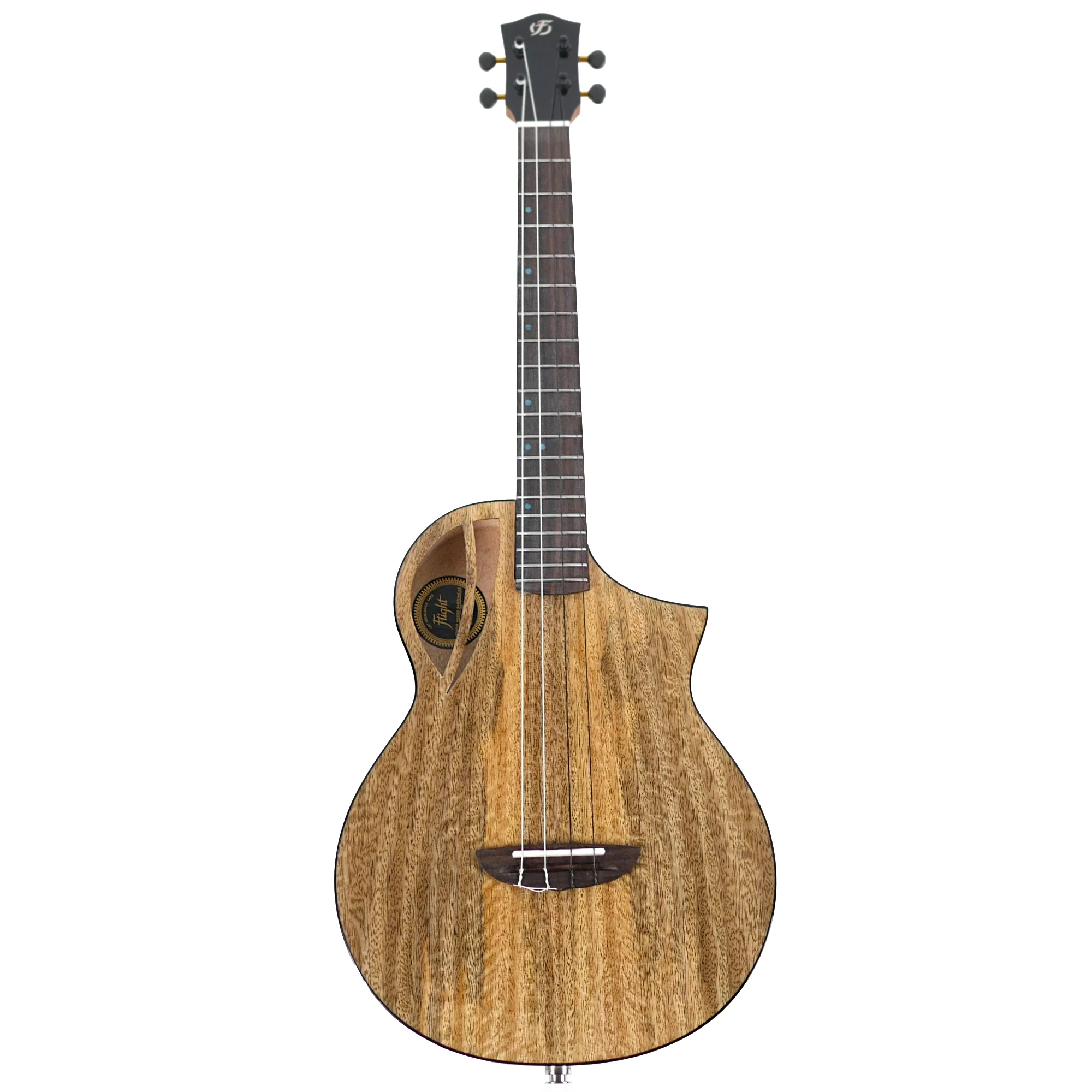 Flight AVIATOR-CE Solid Mango Top Baritone Ukulele w/ Pickup - Image 4