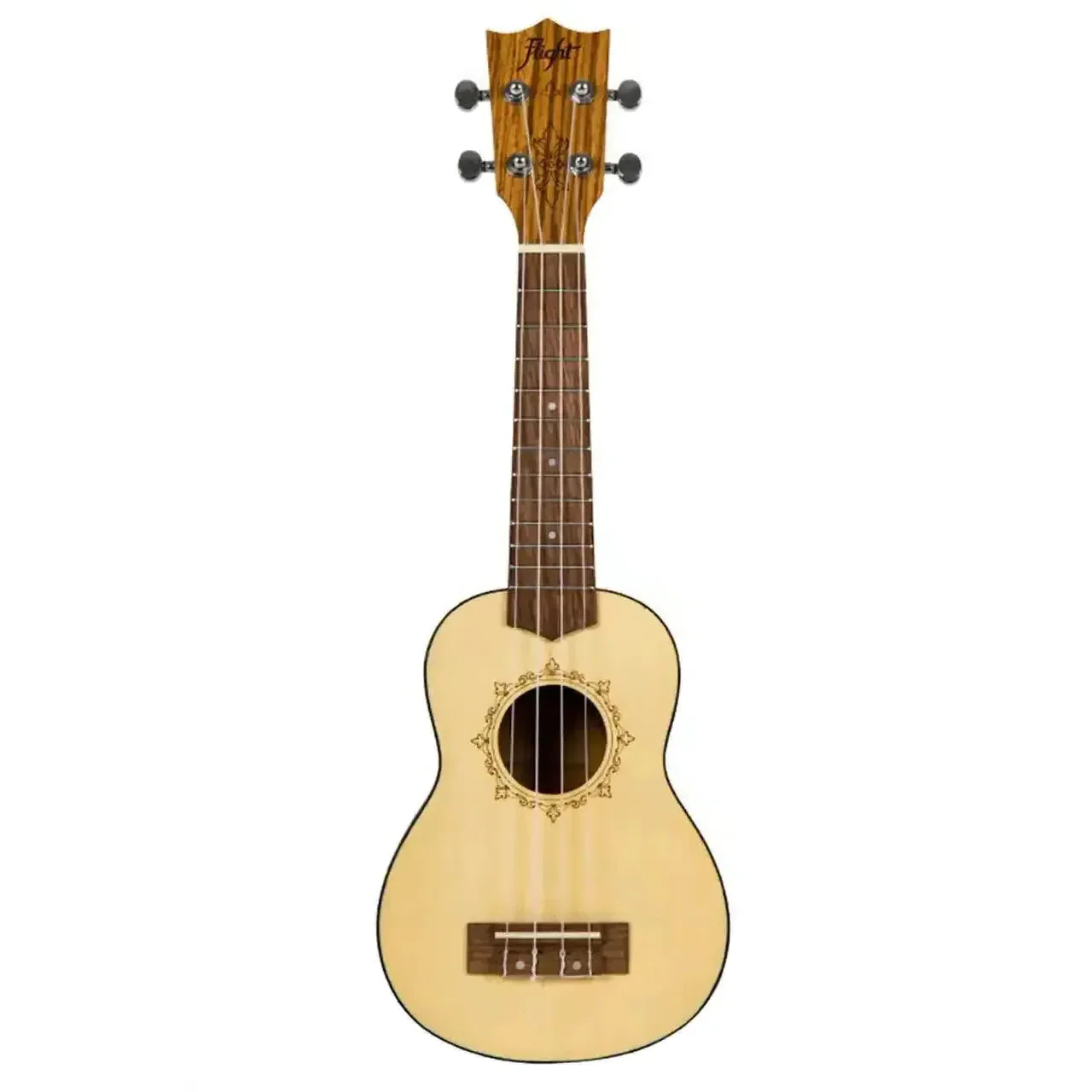 Flight DUS320 SP/ZEB Spruce & Zebrawood Soprano Ukulele - Image 3