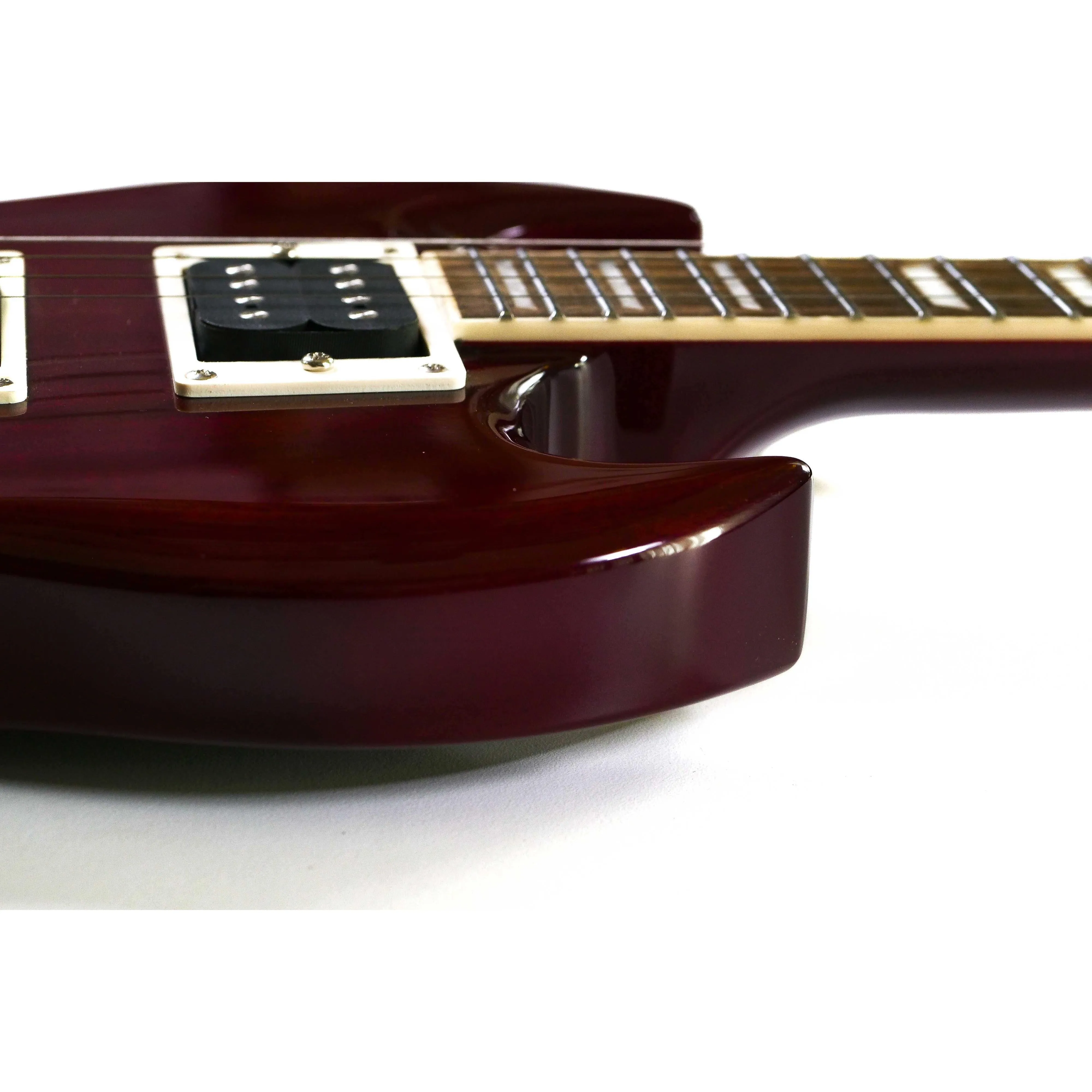 Flight Pioneer CR Cherry Red Solid Body Electric Tenor Ukulele - Image 3