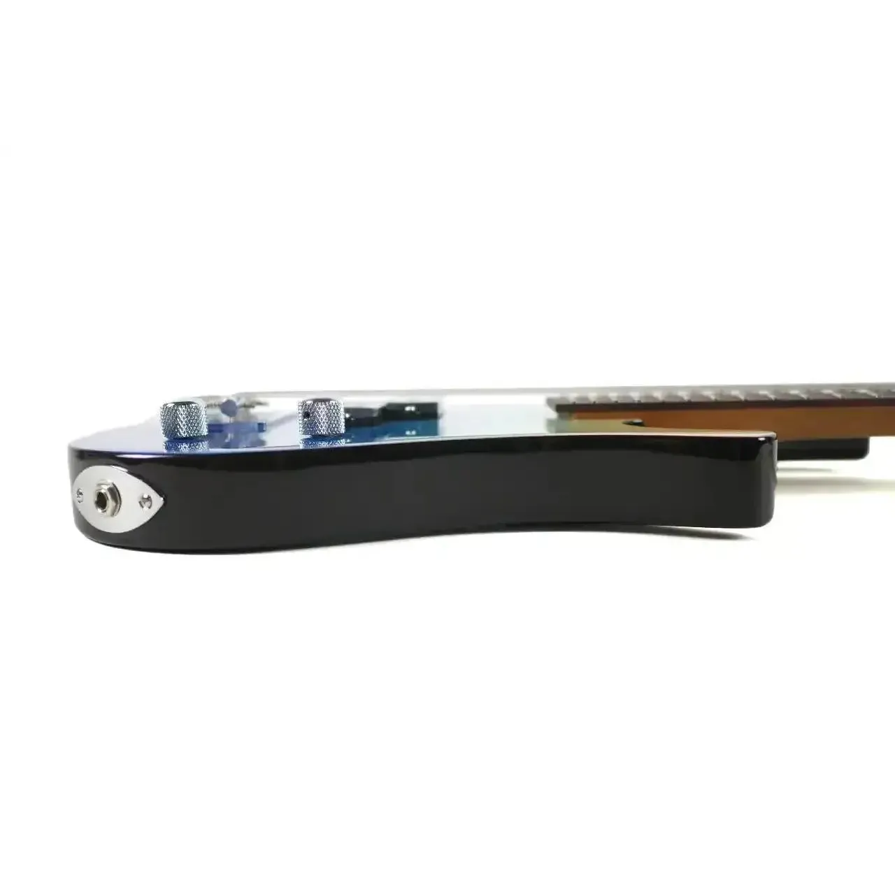 Flight TBL Transparent Blue Solid Body Mini Bass - Image 3