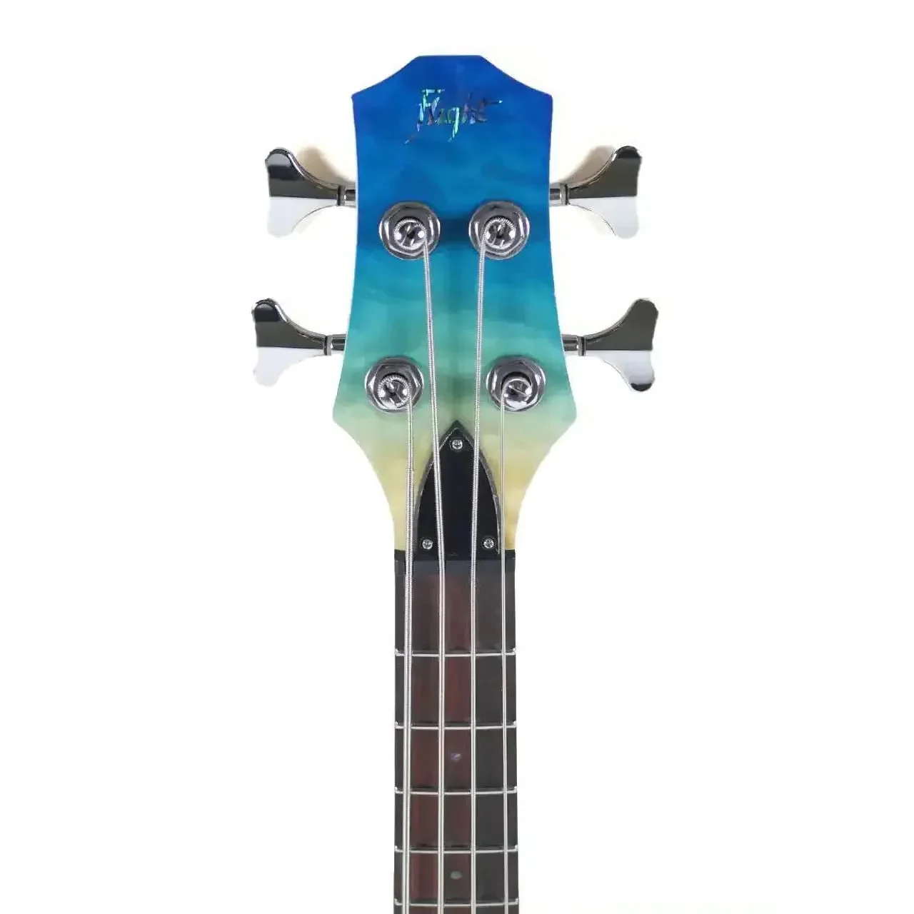 Flight TBL Transparent Blue Solid Body Mini Bass - Image 6