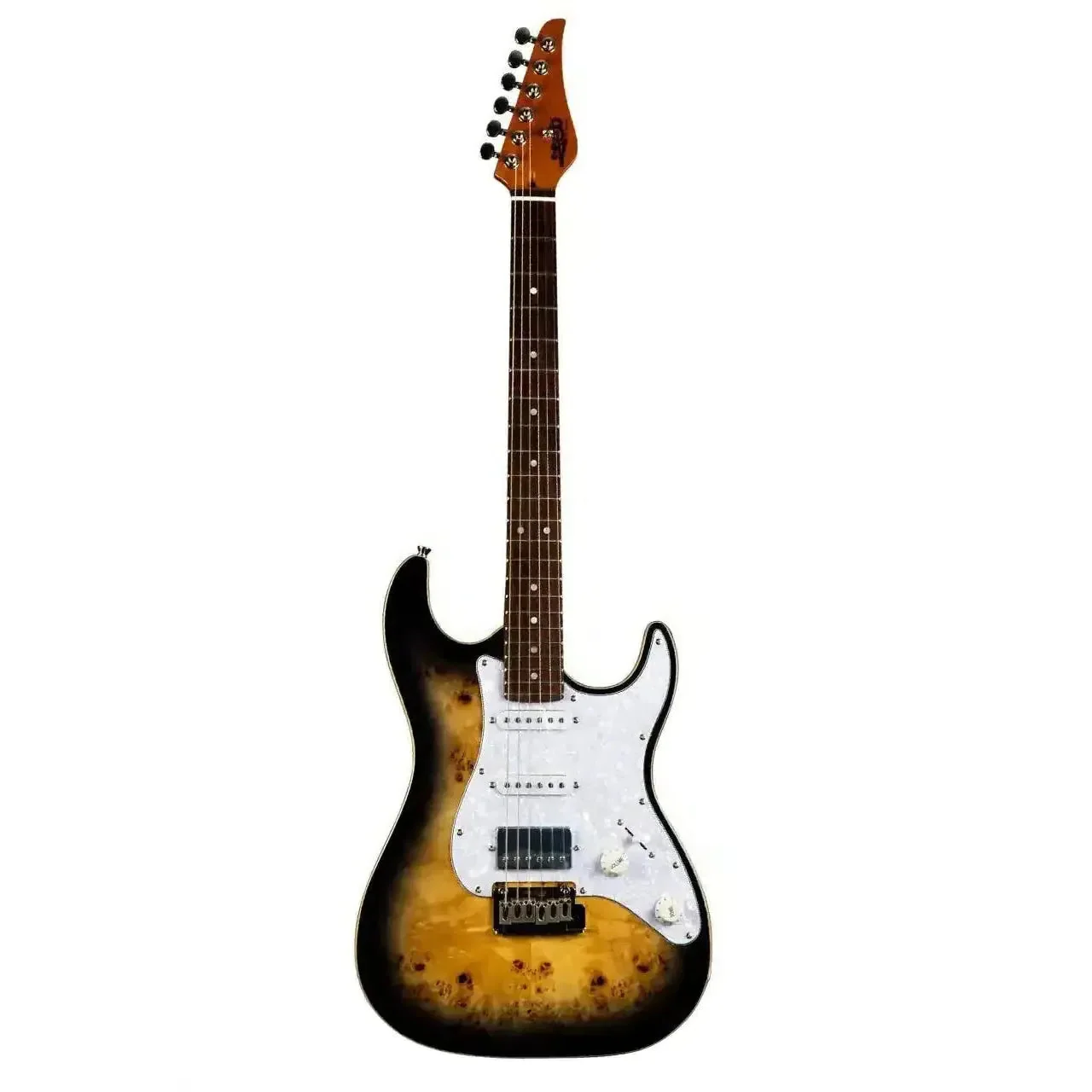 Jet JS-450 QTBR Transparent Brown Solid Body Stratocaster Electric Guitar - Image 3