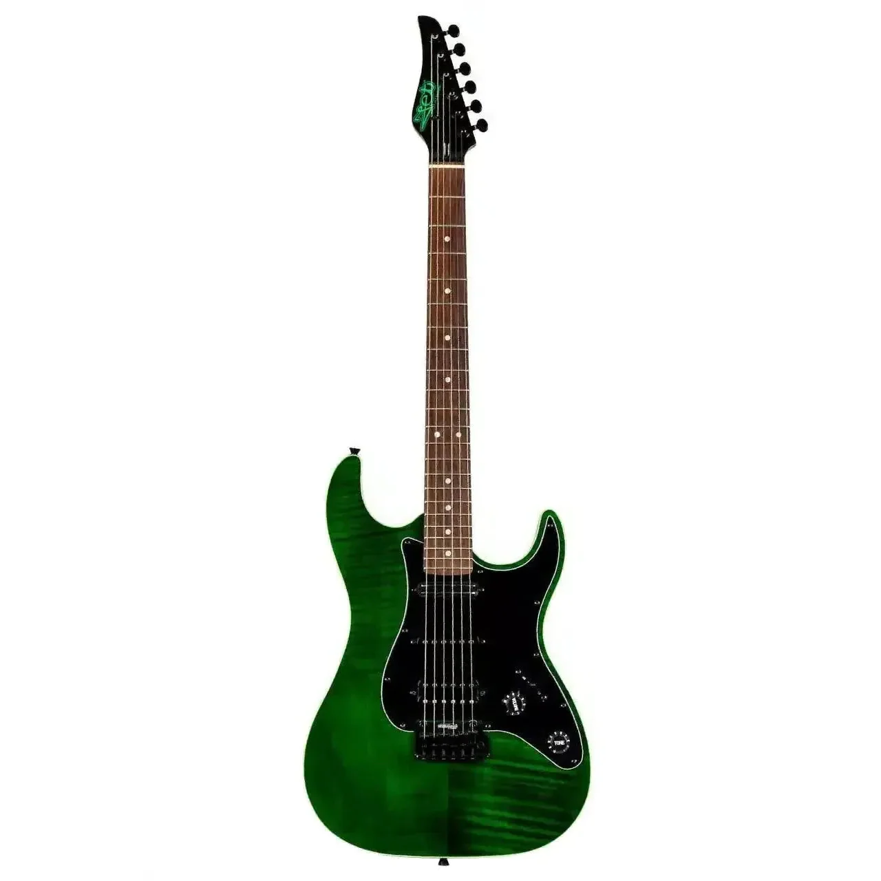Jet JS-450 TGR R Transparent Green Solid Body Stratocaster Electric Guitar - Image 3