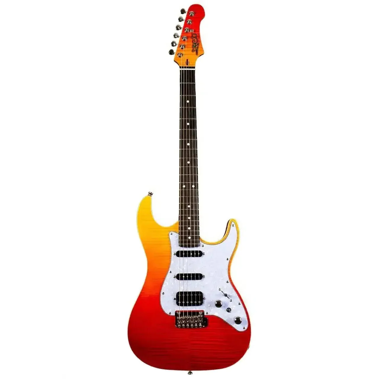 Jet JS-600 TRS Transparent Red Solid Body Stratocaster Electric Guitar - Image 3
