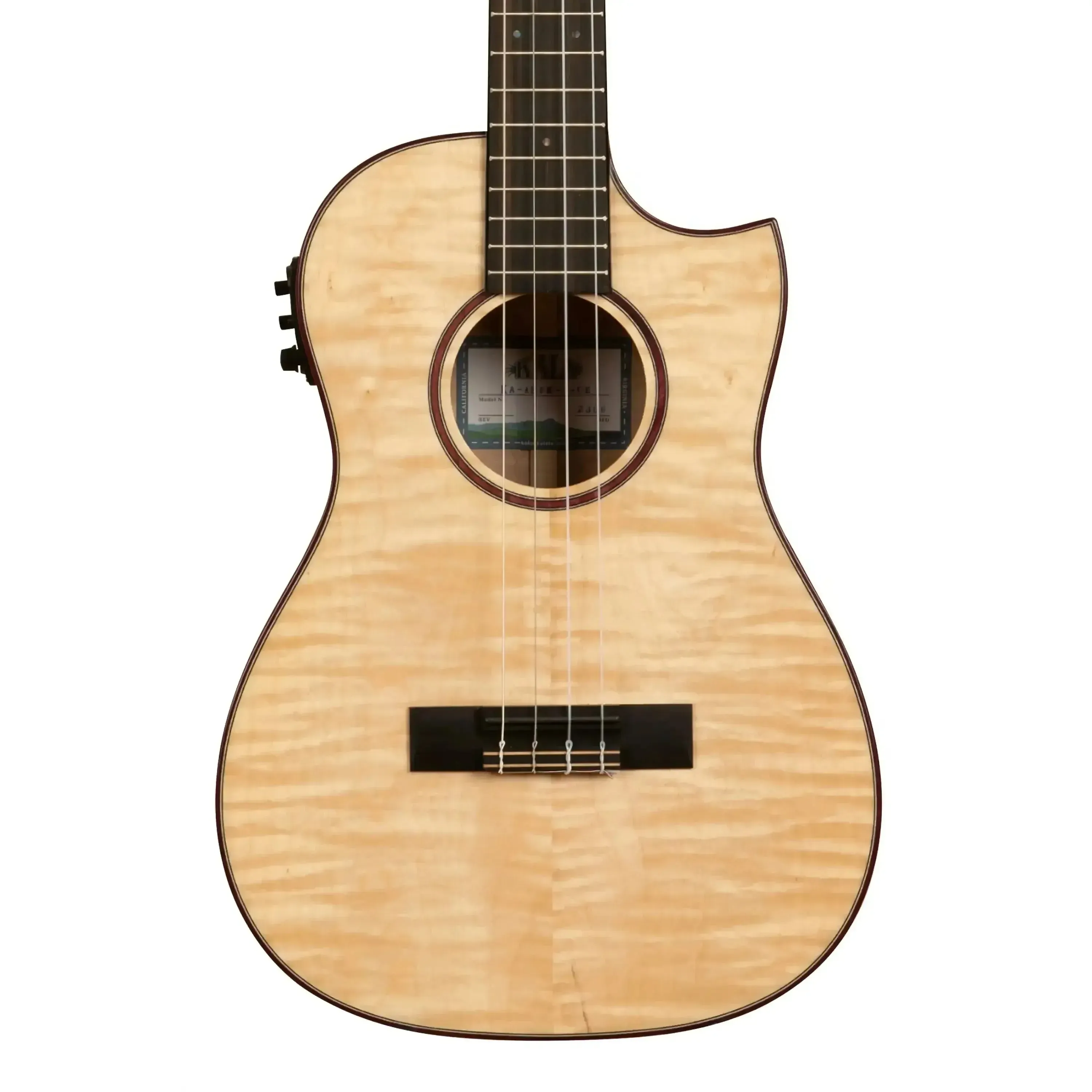 Kala ASFM-B-CE Solid Flamed Maple Baritone Ukulele w/ EQ