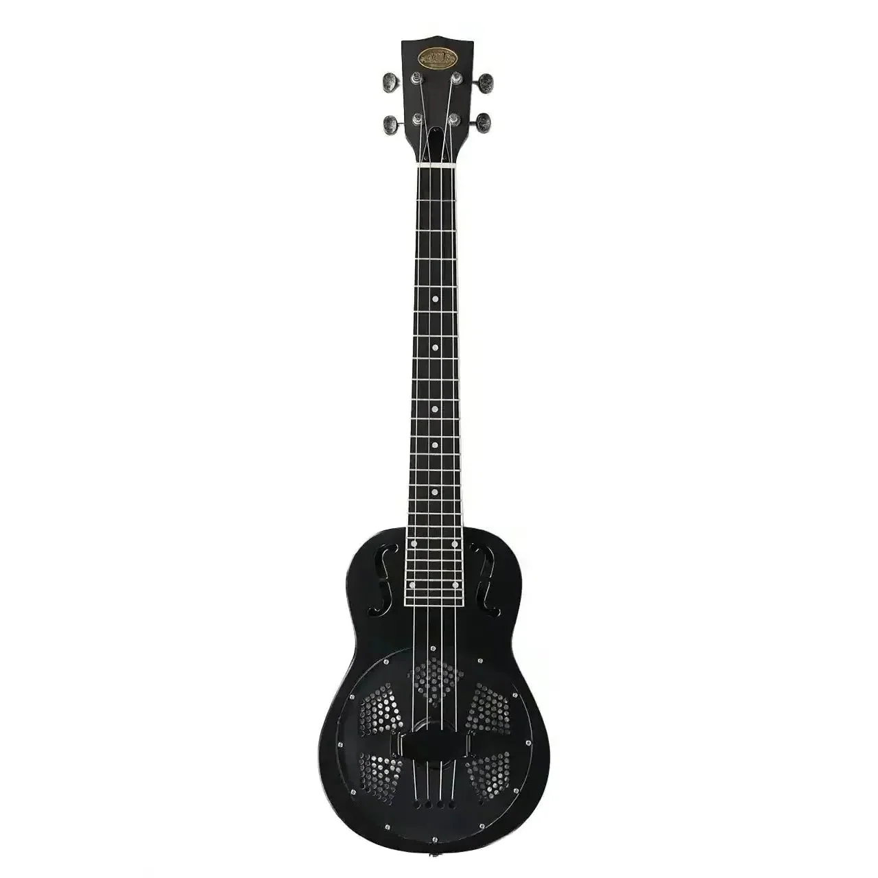 Kala RES-MBK-B-E Resonator Matte Black Baritone Ukulele w/ Pickup - Image 3