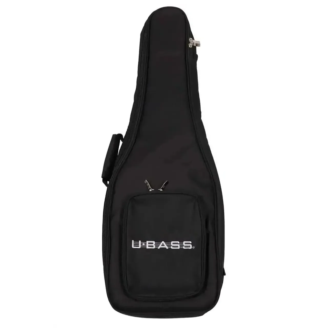 Kala UBASS-SB-BK-BLK-FS Jet Black Solid Body Fretted U•BASS w/ Black Pickguard - Image 4