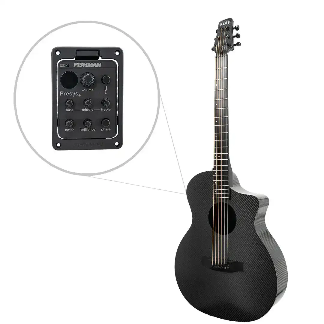 Klōs Full Carbon Grand Cutaway Mini Acoustic Guitar with Fishman Presys+ Pickup - Image 3