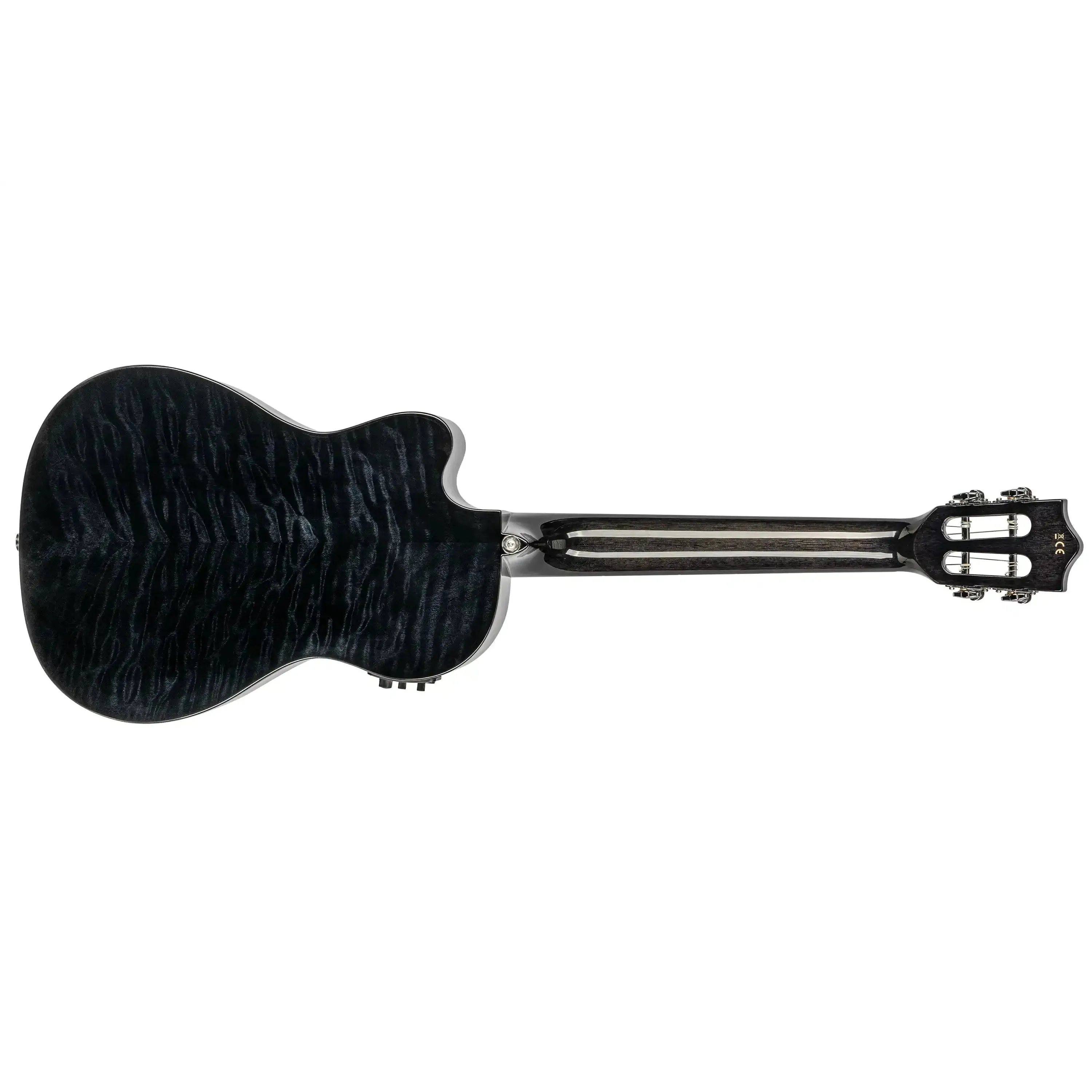 Lanikai QM-BKCEB Black Quilted Maple Baritone Ukulele with Pickup - Image 4