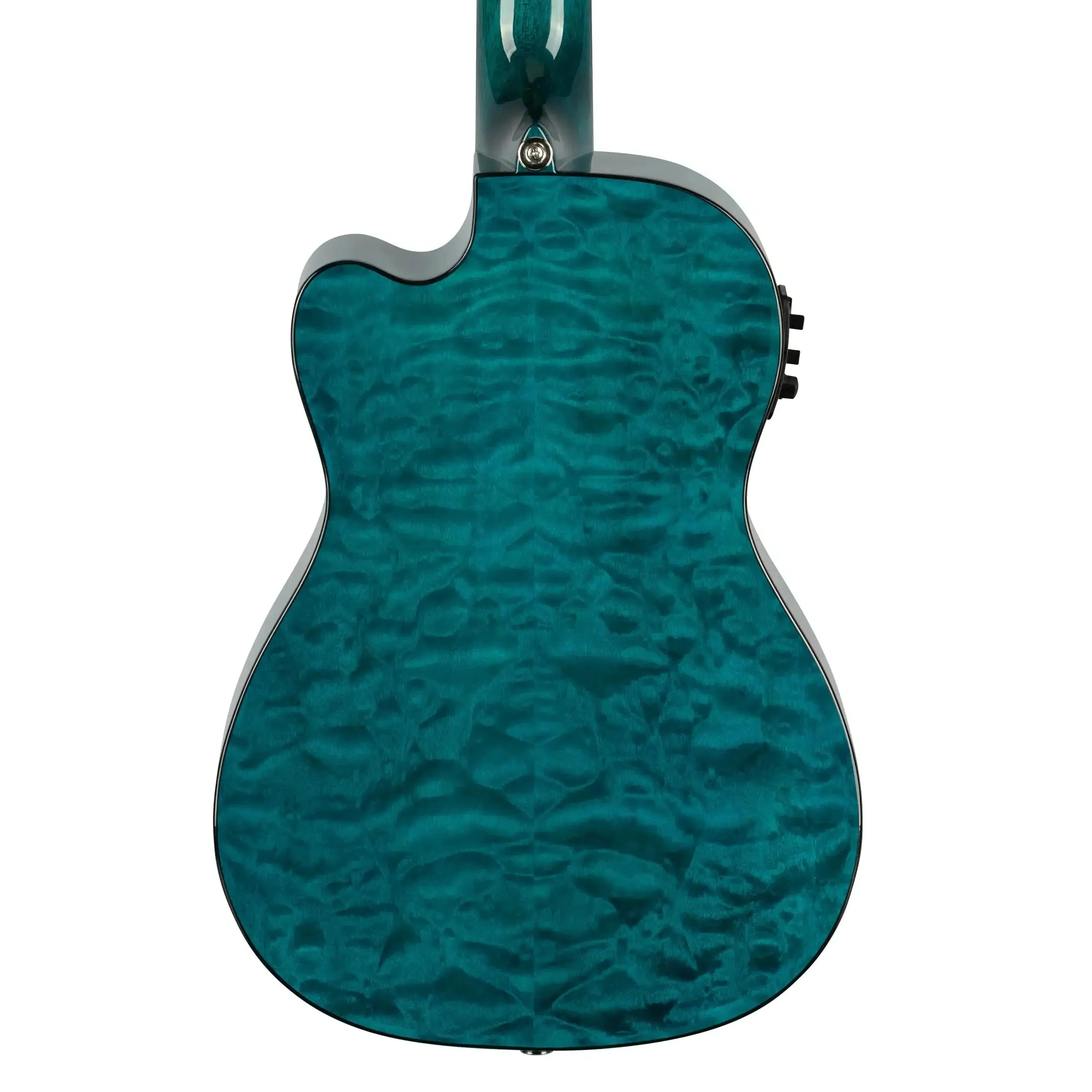 Lanikai QM-BLCEB Blue Quilted Maple Baritone Ukulele with Pickup - Image 2
