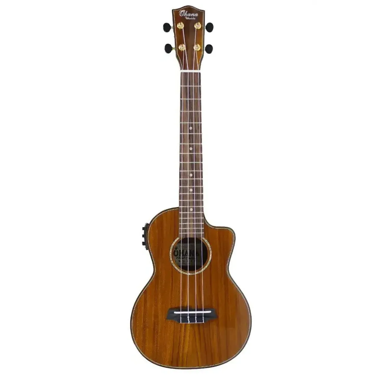 Ohana TK-270GCE Solid Acacia Tenor Ukulele w/ Pickup - Image 4