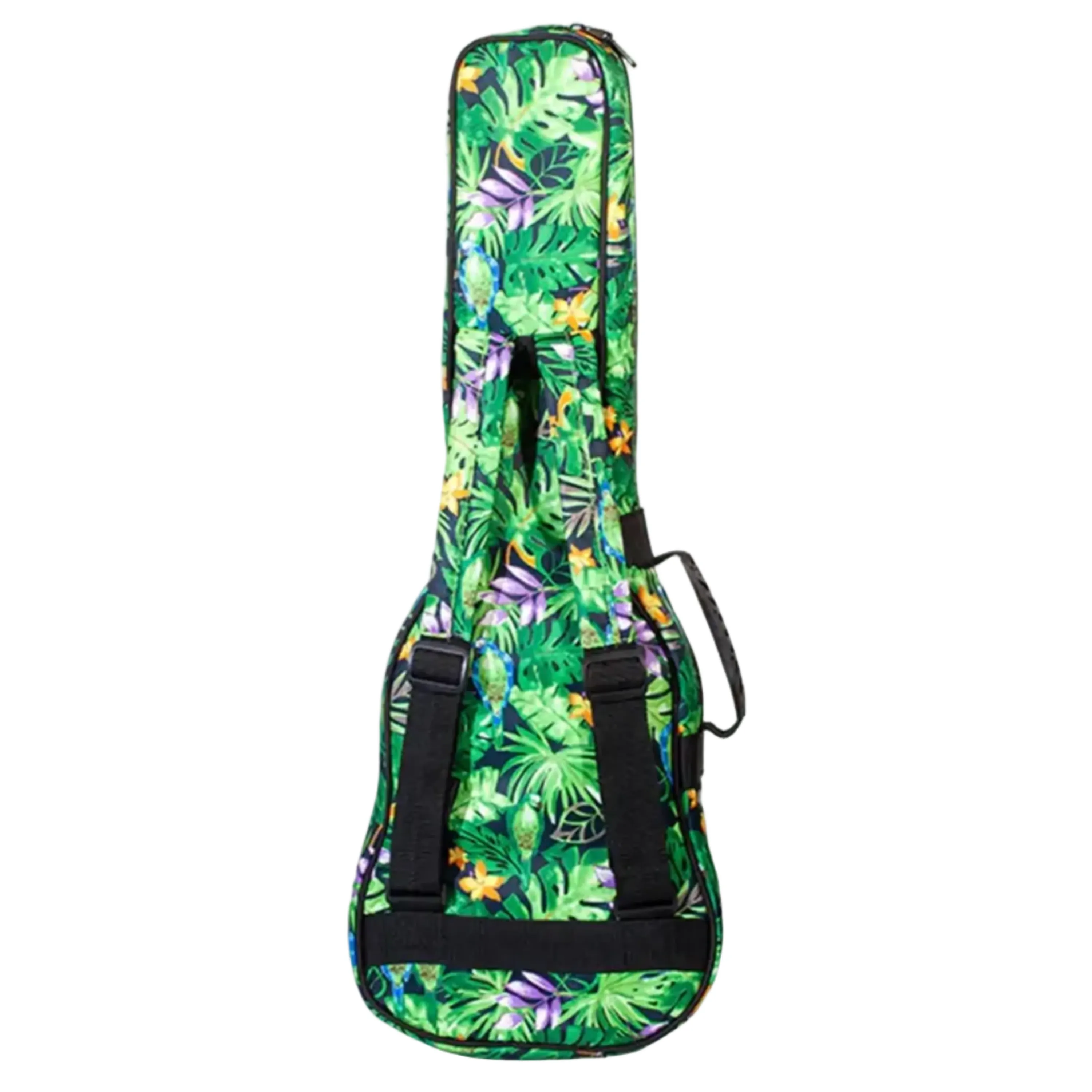 Ohana UB-31-AG Hawaiian Green Floral Print Ukulele Gigbag - BARITONE - Image 2