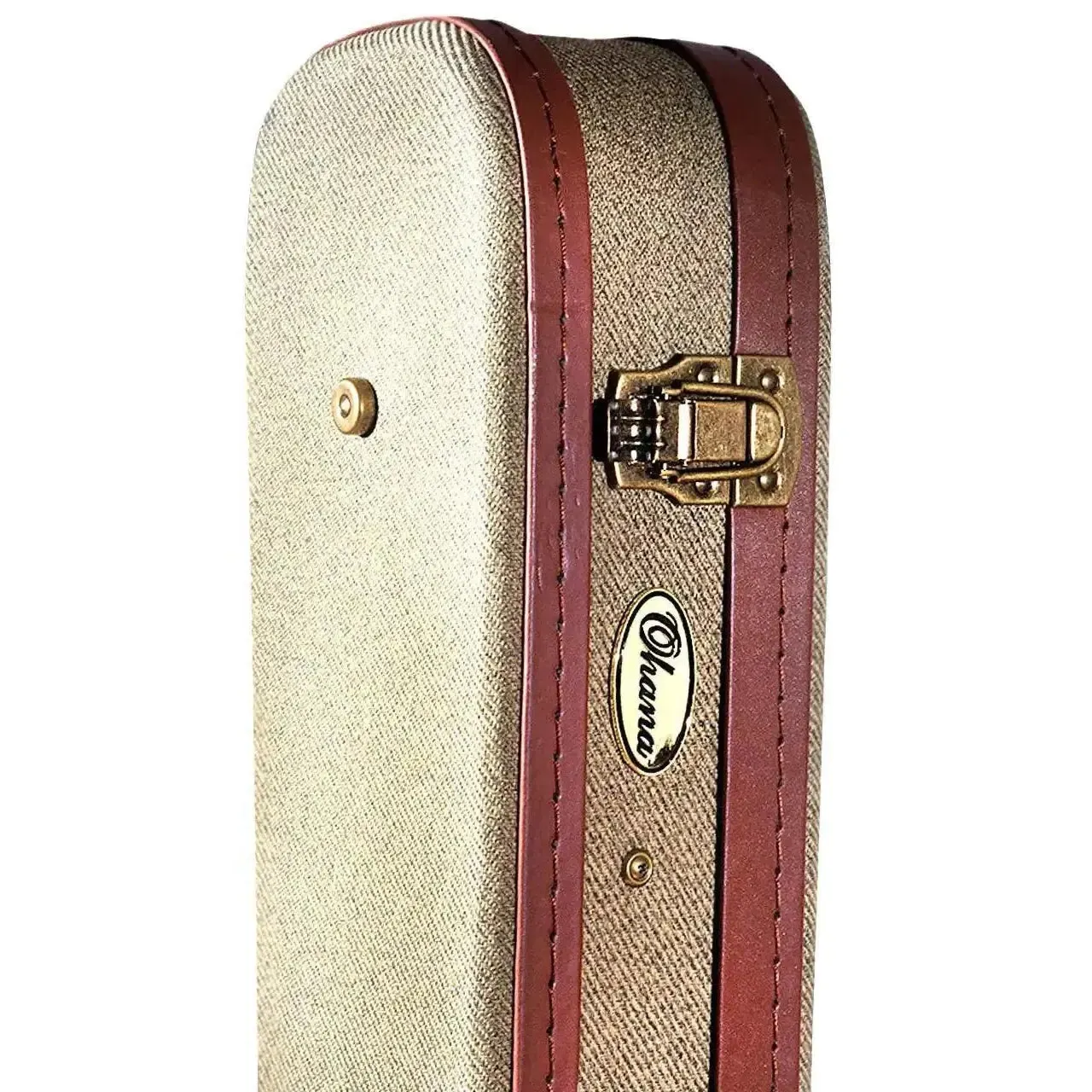 Ohana UOT-21 Olive Twill Soprano Ukulele Hardshell Case - Image 5