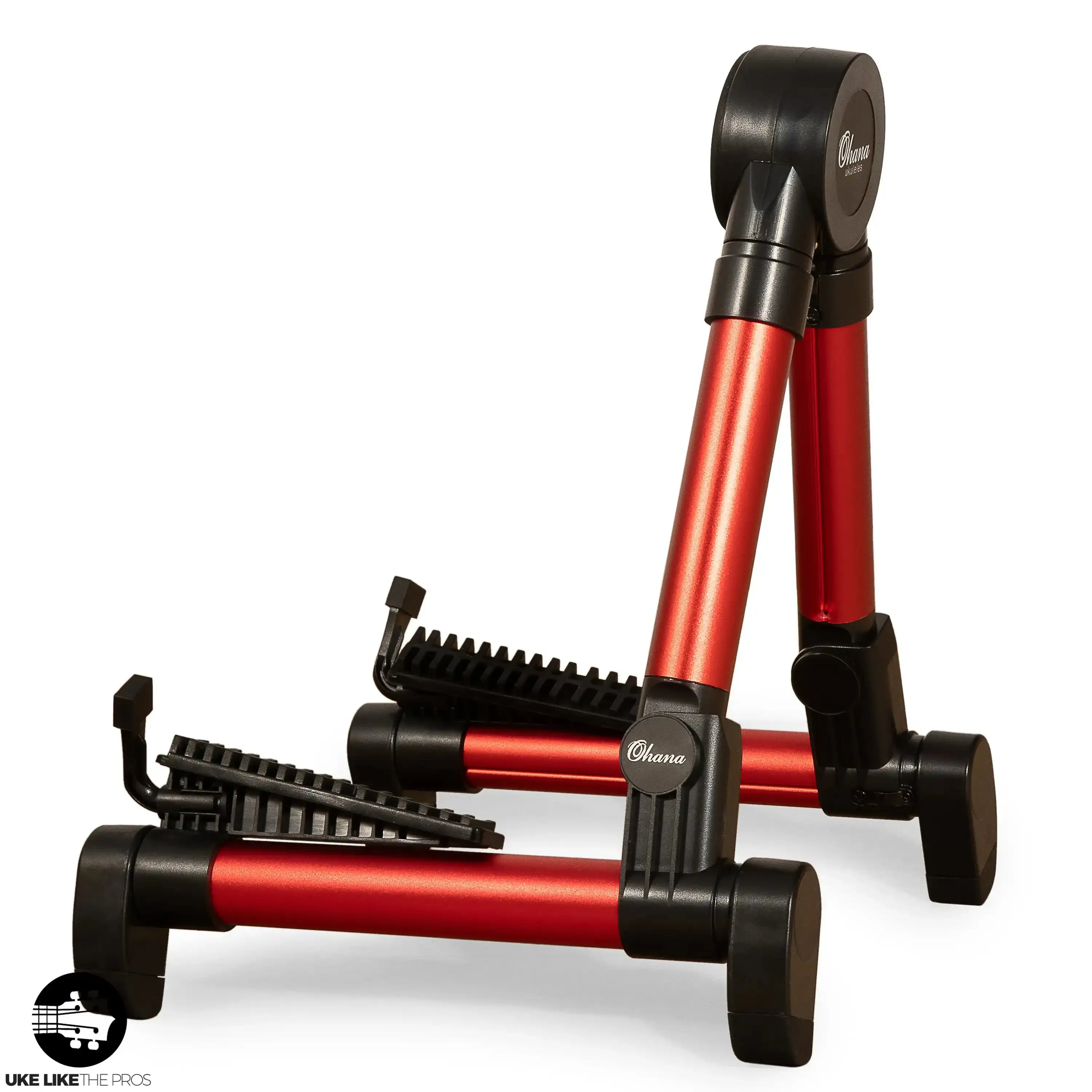 Ohana US-30 RD Lightweight A-Frame Red Portable Uke Stand - RED - Image 3