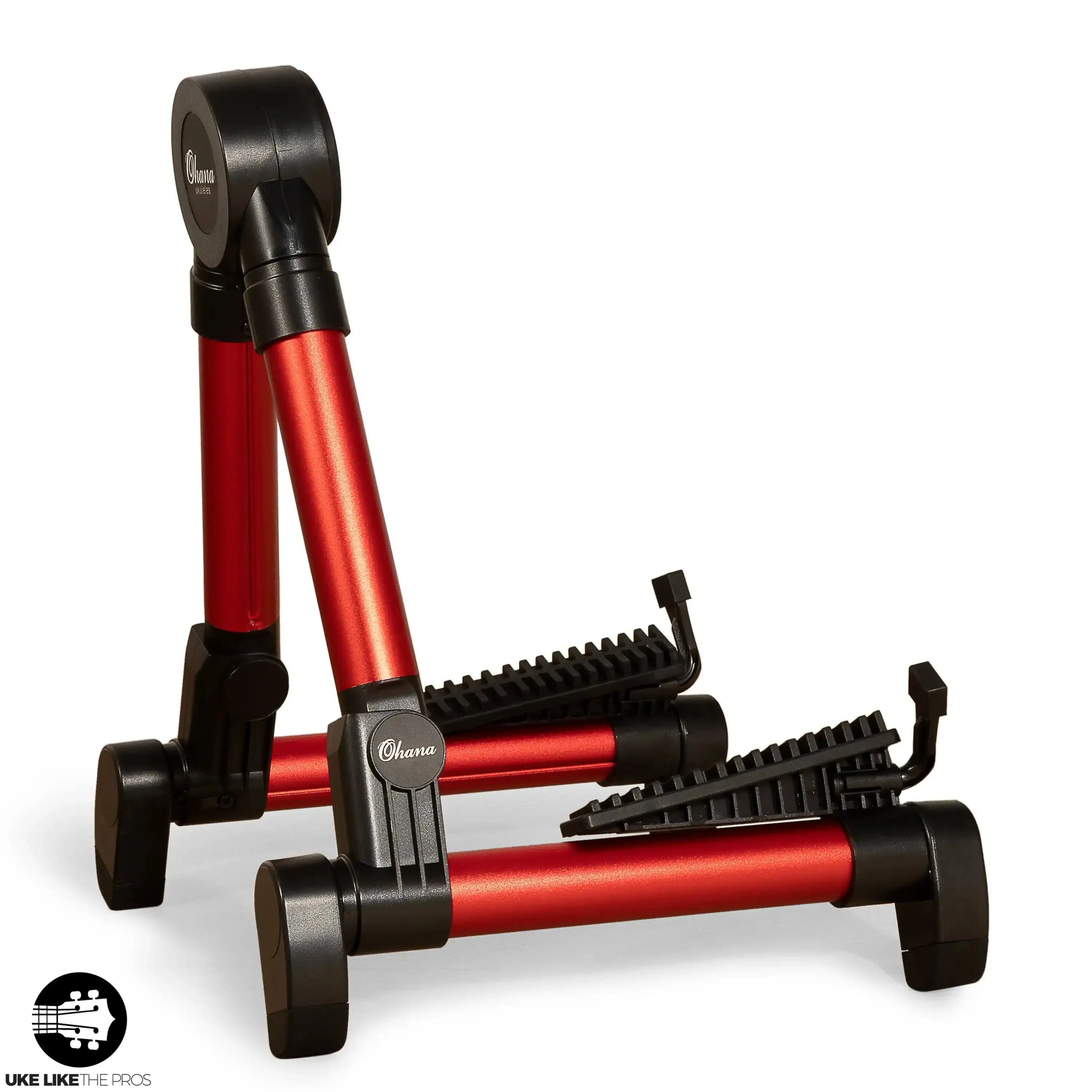 Ohana US-30 RD Lightweight A-Frame Red Portable Uke Stand - RED - Image 4