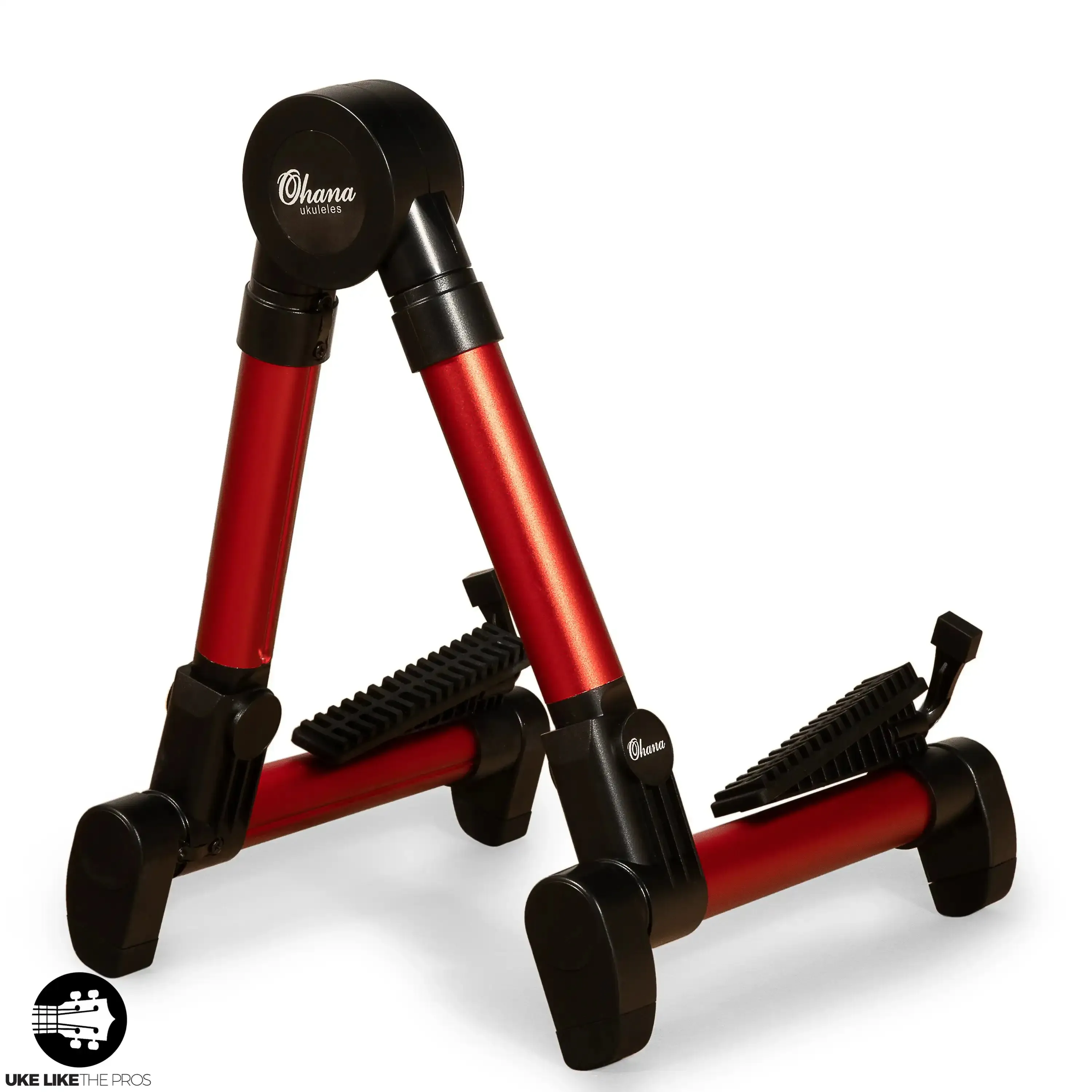 Ohana US-30 RD Lightweight A-Frame Red Portable Uke Stand - RED - Image 5