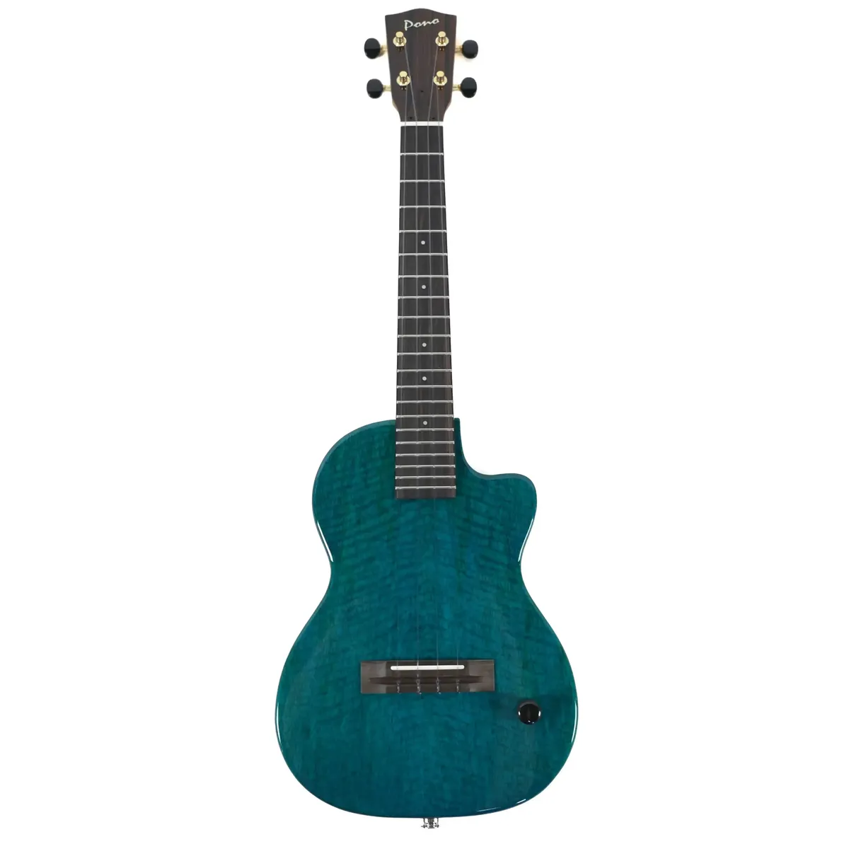 Pono TE-MDB Solid Mango Blue Thinbody Electric Tenor Ukulele - Image 4