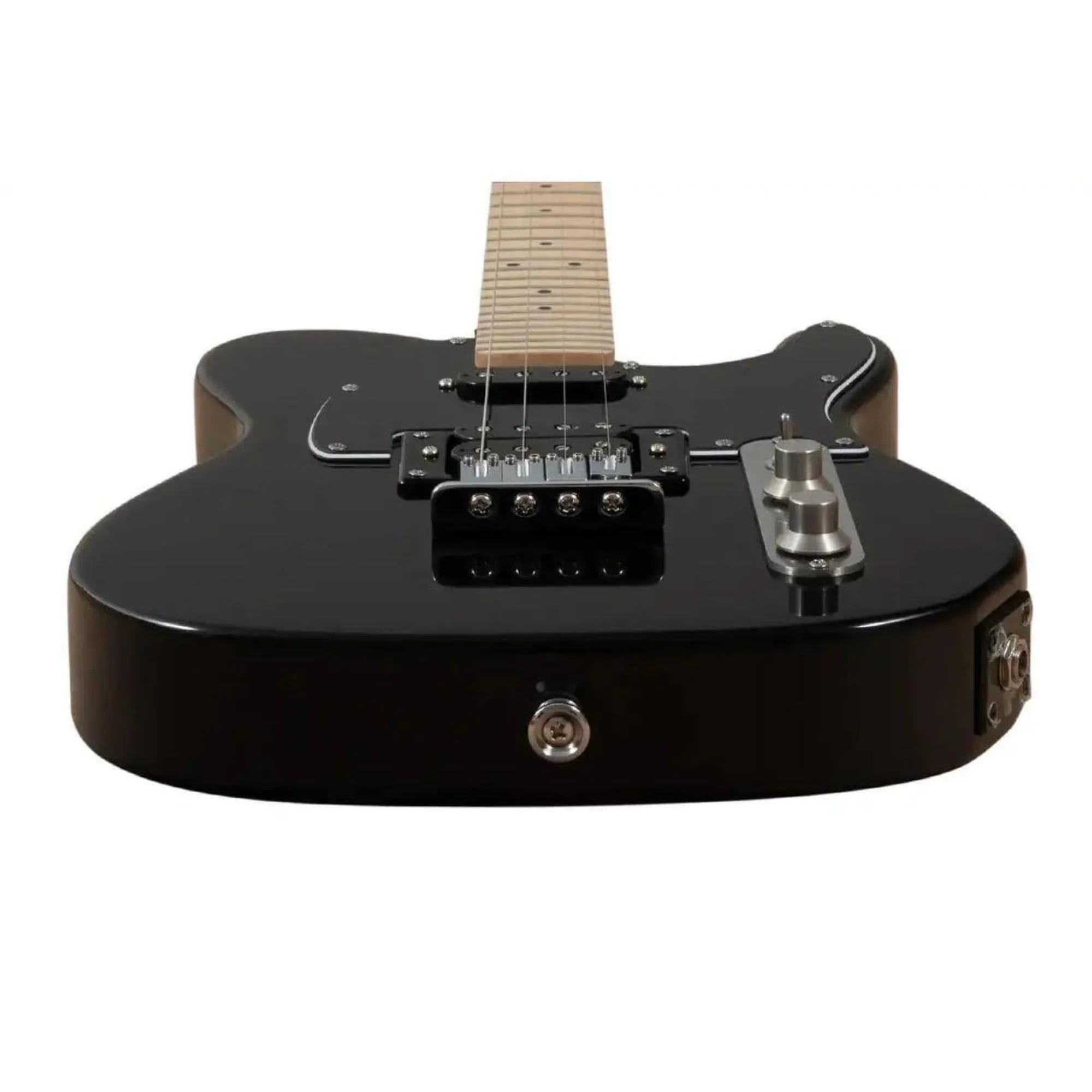 Risa TE-432-BL Black Tele Style Steel String Electric Tenor Ukulele - Image 3