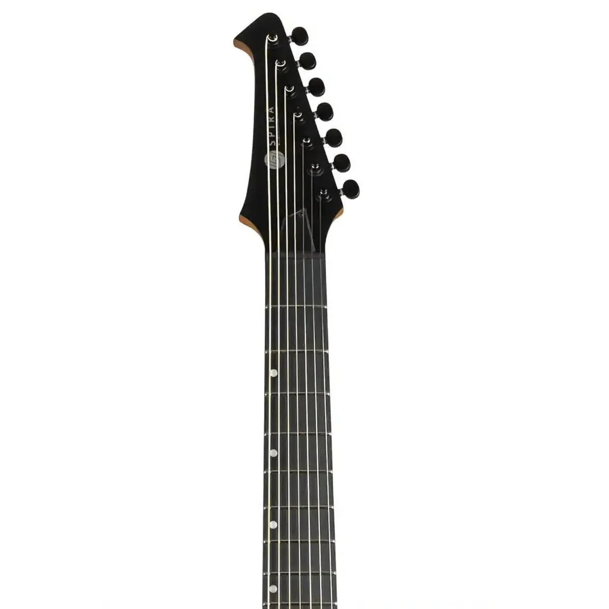 Spira S-407 MBK Satin Black Solid Body 7-String Stratocaster Electric Guitar - Image 5