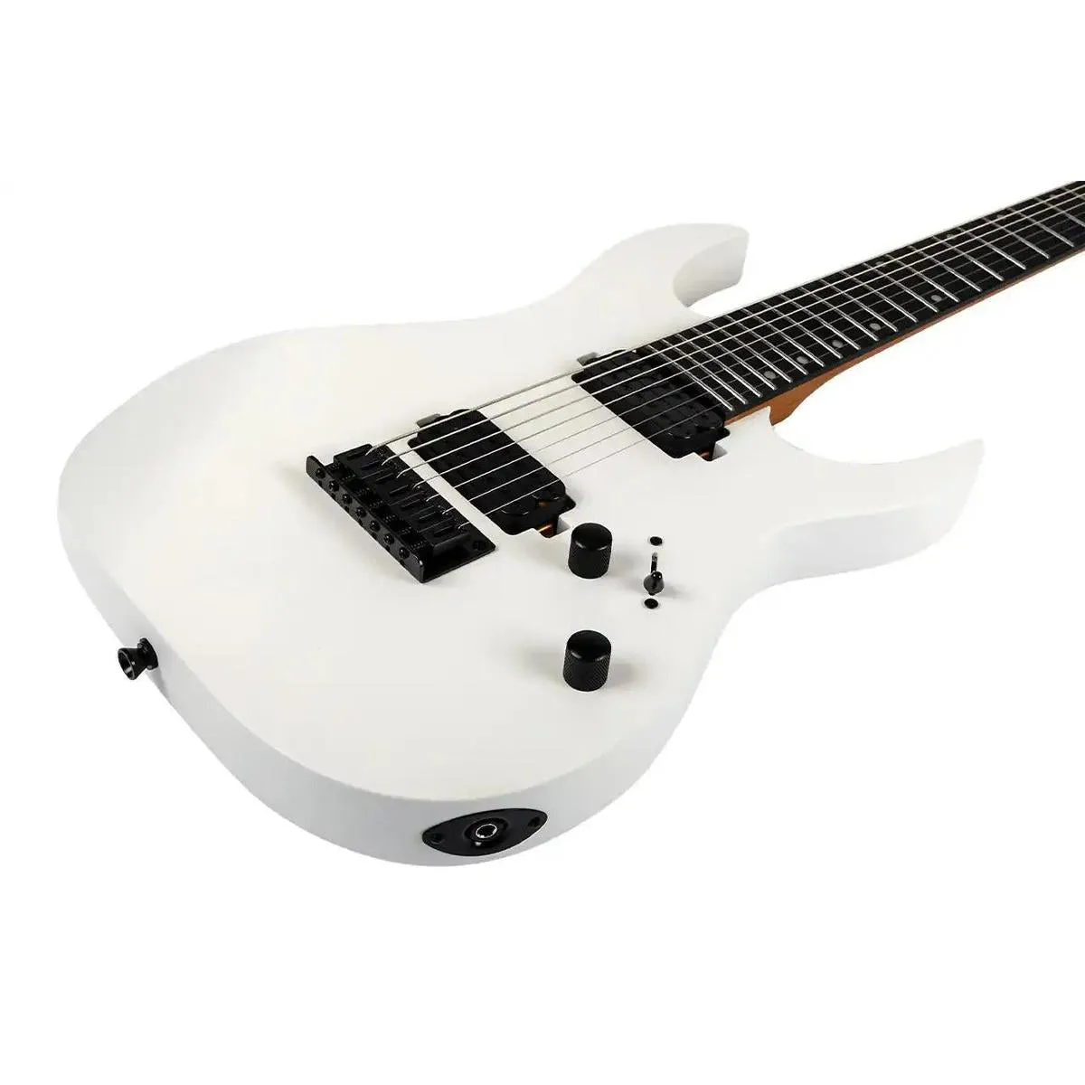 Spira S-407 MWH Satin White Solid Body 7-String Stratocaster Electric Guitar - Image 3