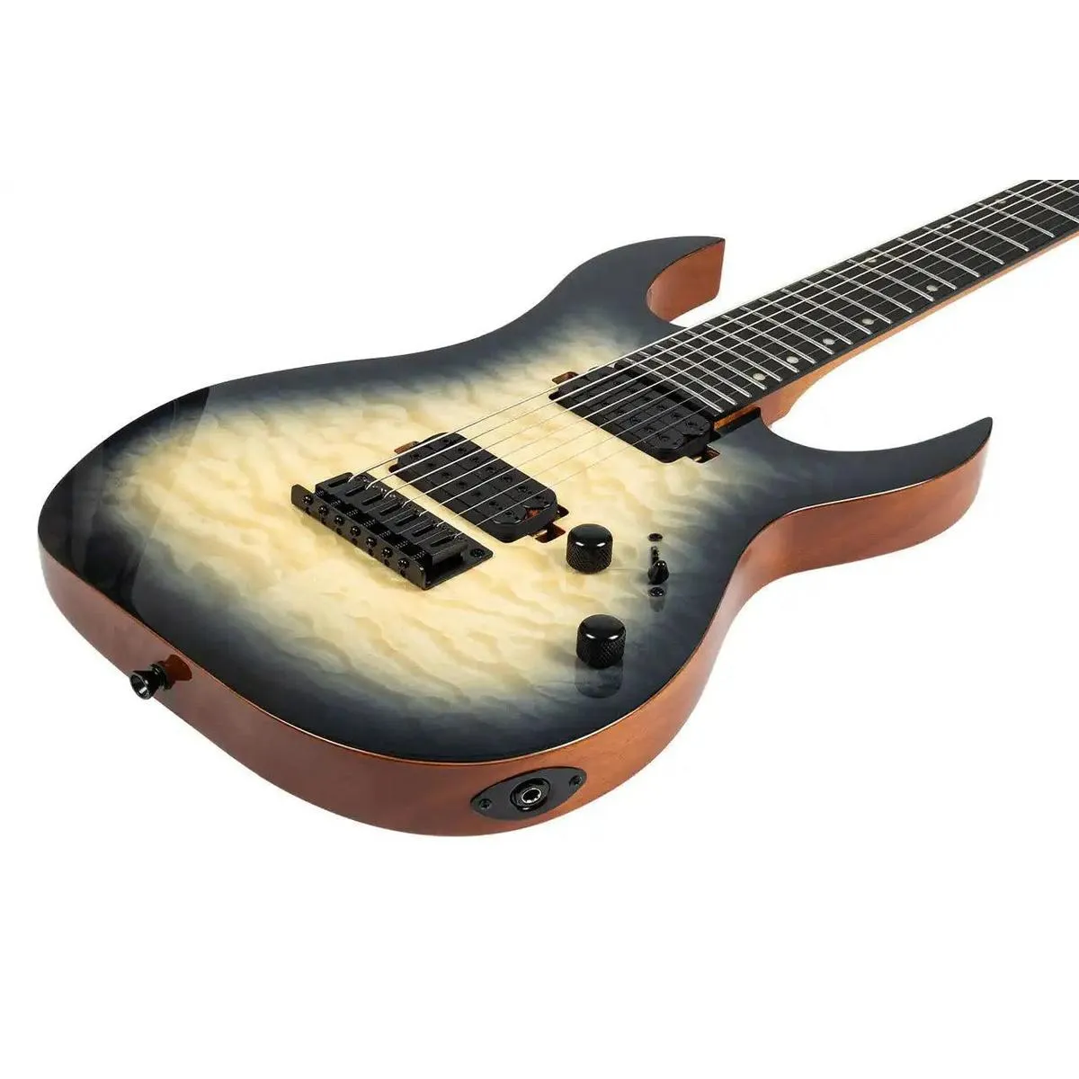 Spira S-507 QGY E Transparent Grey Solid Body 7-String Stratocaster Electric Guitar - Image 3