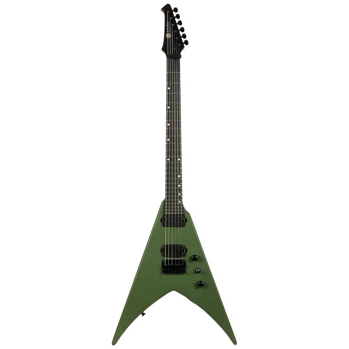 Spira V-400 MGR Satin Green Solid Body Flying V Electric Guitar - Image 4