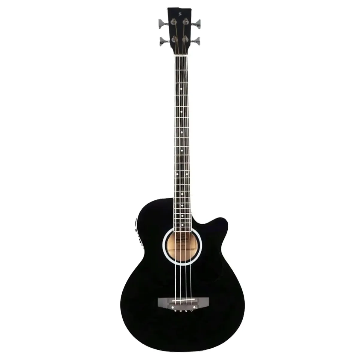 Stagg SA40BASS ACE-BK Acoustic-Electric Jumbo Bass Guitar with Cutaway - Image 2
