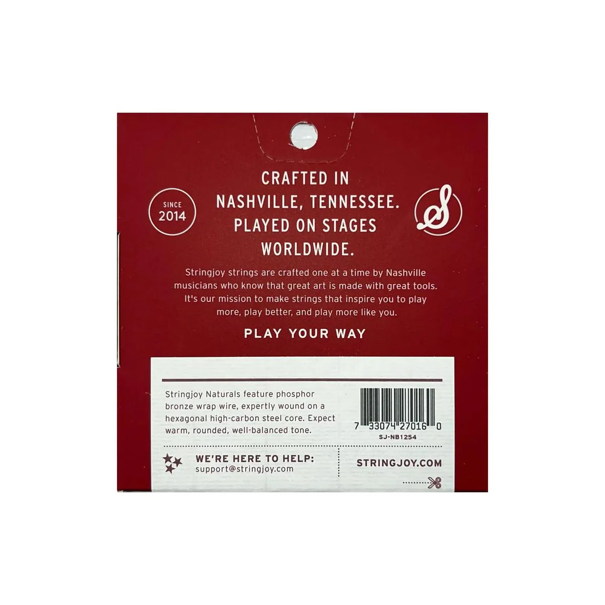Stringjoy Naturals SJ-NB1254 Phosphor Bronze Acoustic Guitar Strings - Balanced Light .012-.054 - Image 2