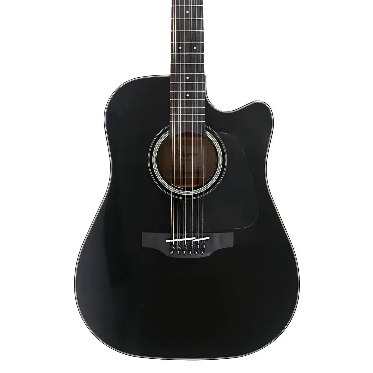 Takamine GD30CE-12 BLK Black 12-String Acoustic-Electric Dreadnought Guitar — Complete Bundle with $396 in Lessons and Accessories Included Free