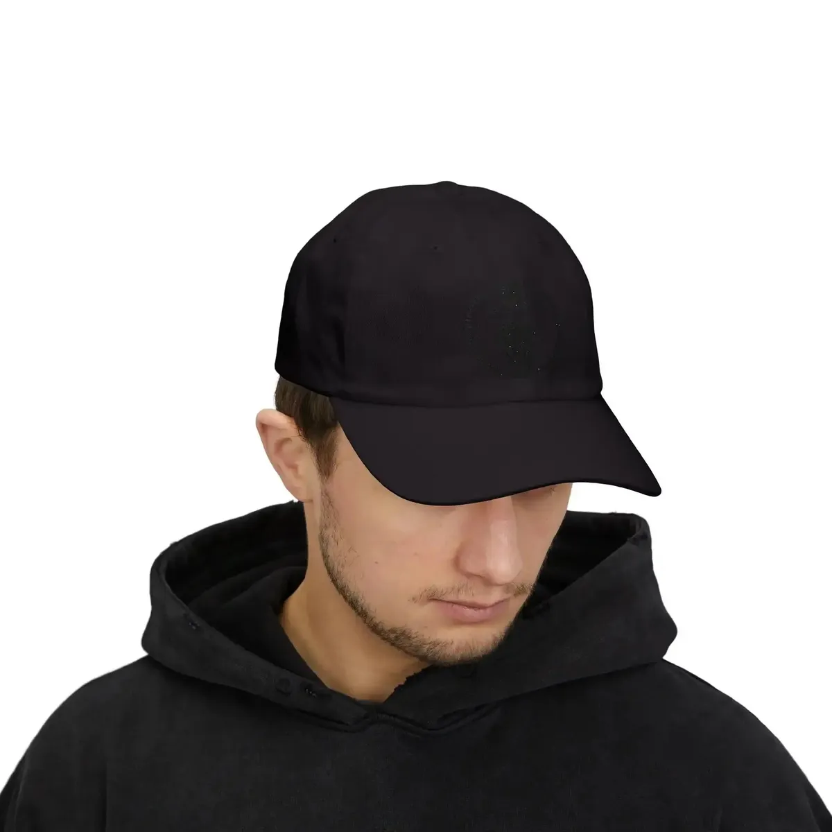 Uke Like The Pros 10th Anniversary Embroidered Dad Cap - Black on Black - Image 5