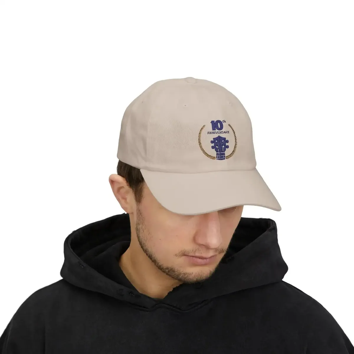 Uke Like The Pros 10th Anniversary Embroidered Dad Cap - Stone - Image 5