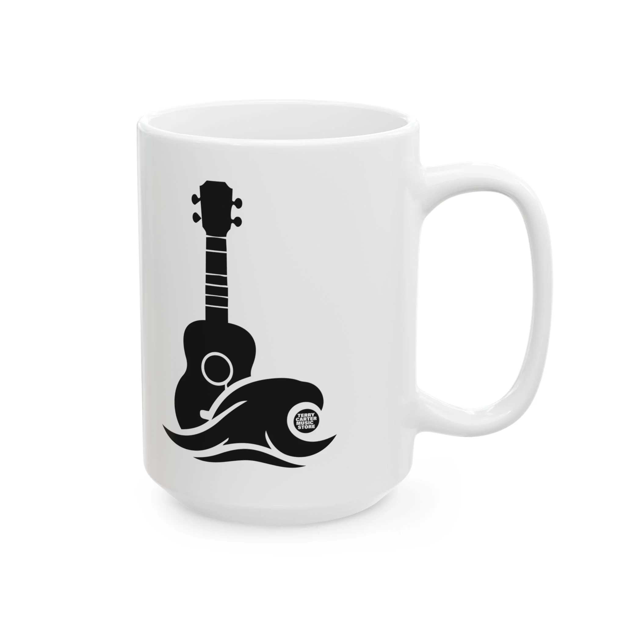 Ukulele Musician White Coffee Cup - 11oz & 15oz - Image 3
