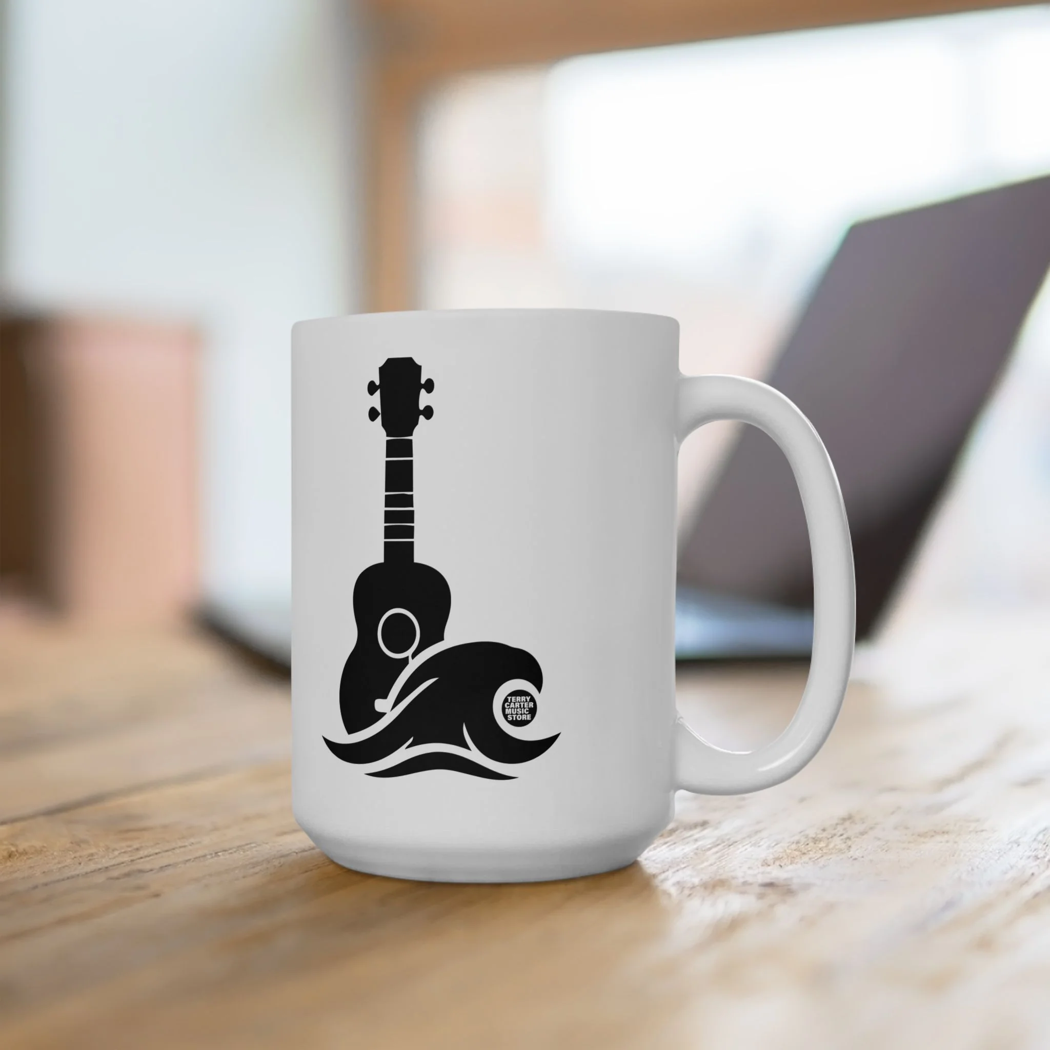 Ukulele Musician White Coffee Cup - 11oz & 15oz - Image 6